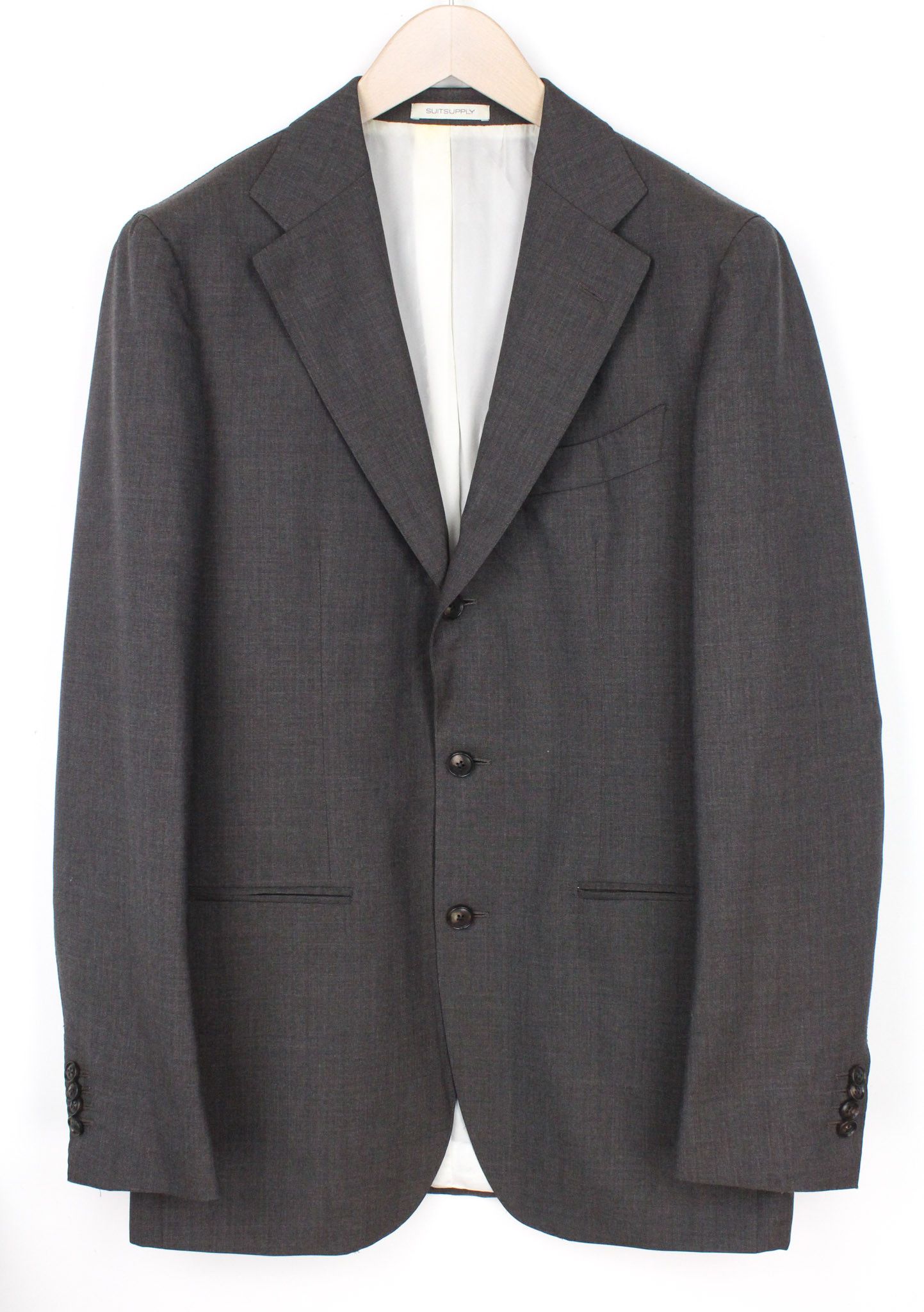 image of Suitsupply Havana Welt Uk40L Brown Slim Wool S120S 72237, Men's