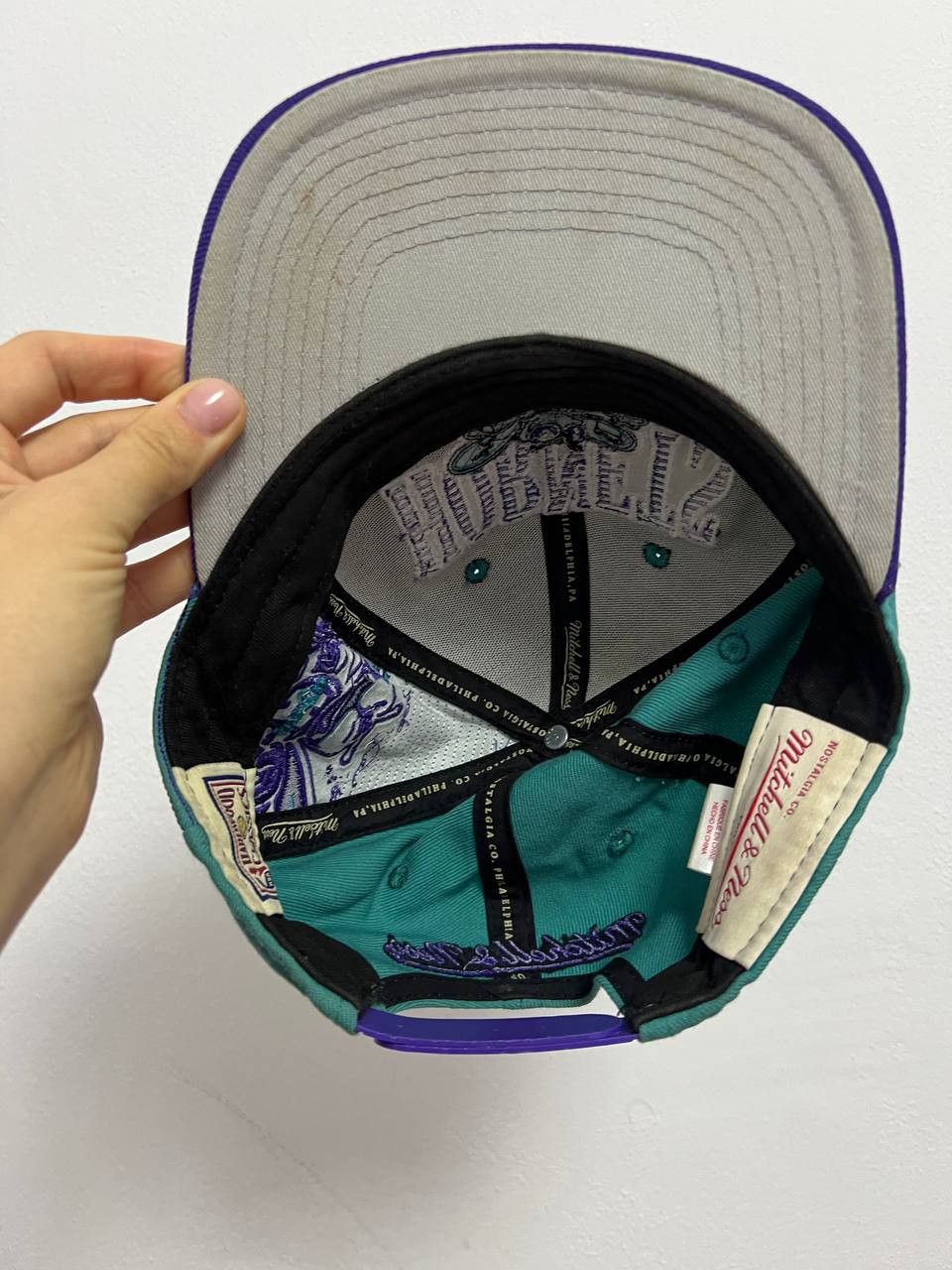 Mitchell & Ness × Vintage Vintage Charlotte Hornets Hat Snapback Mitchell Ness Cap Size ONE SIZE - 8 Thumbnail