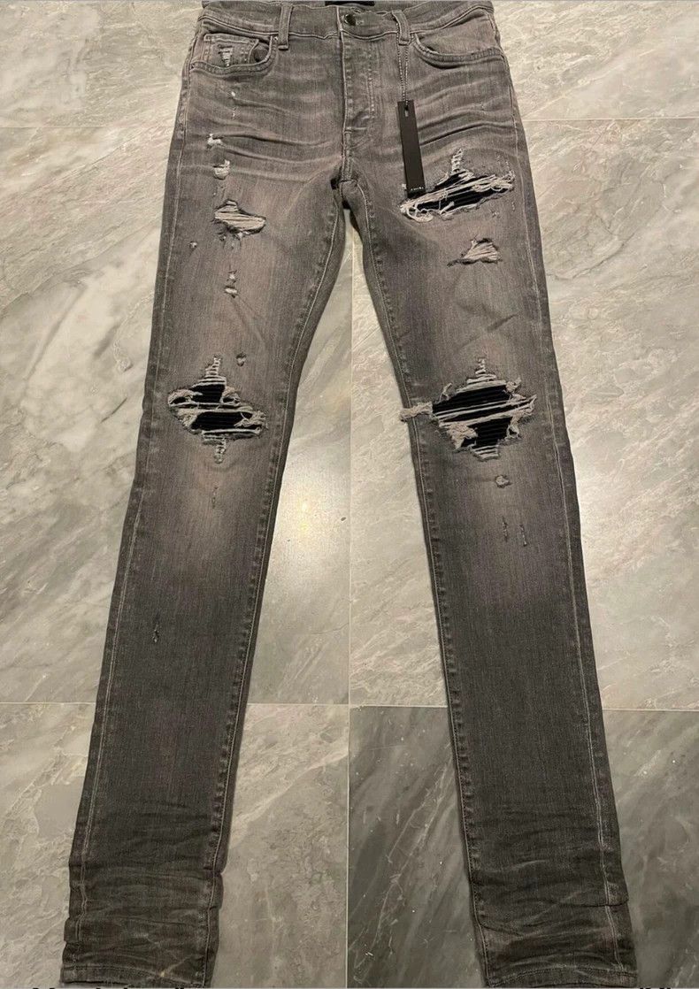 Amiri Amiri washed suede spliced jeans Size US 30 / EU 46 - 1 Thumbnail
