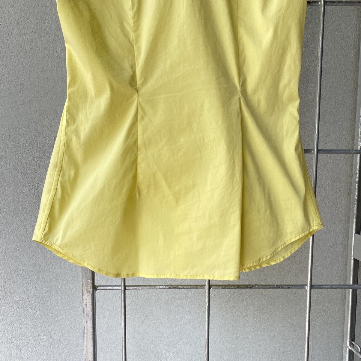 Yves Saint Laurent Yves Saint Laurent Yellow Sleeveless Tie-Front Blouse Size S / US 4 / IT 40 - 10 Thumbnail