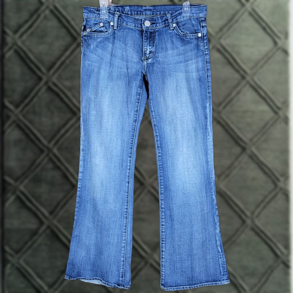 Vintage Rock & Republic Jeans Boots 5-Pocket Denim Blue Size 29 Womens Low Rise 7.5" Rise 31" Inseam Regular Size 29" - 1 Thumbnail