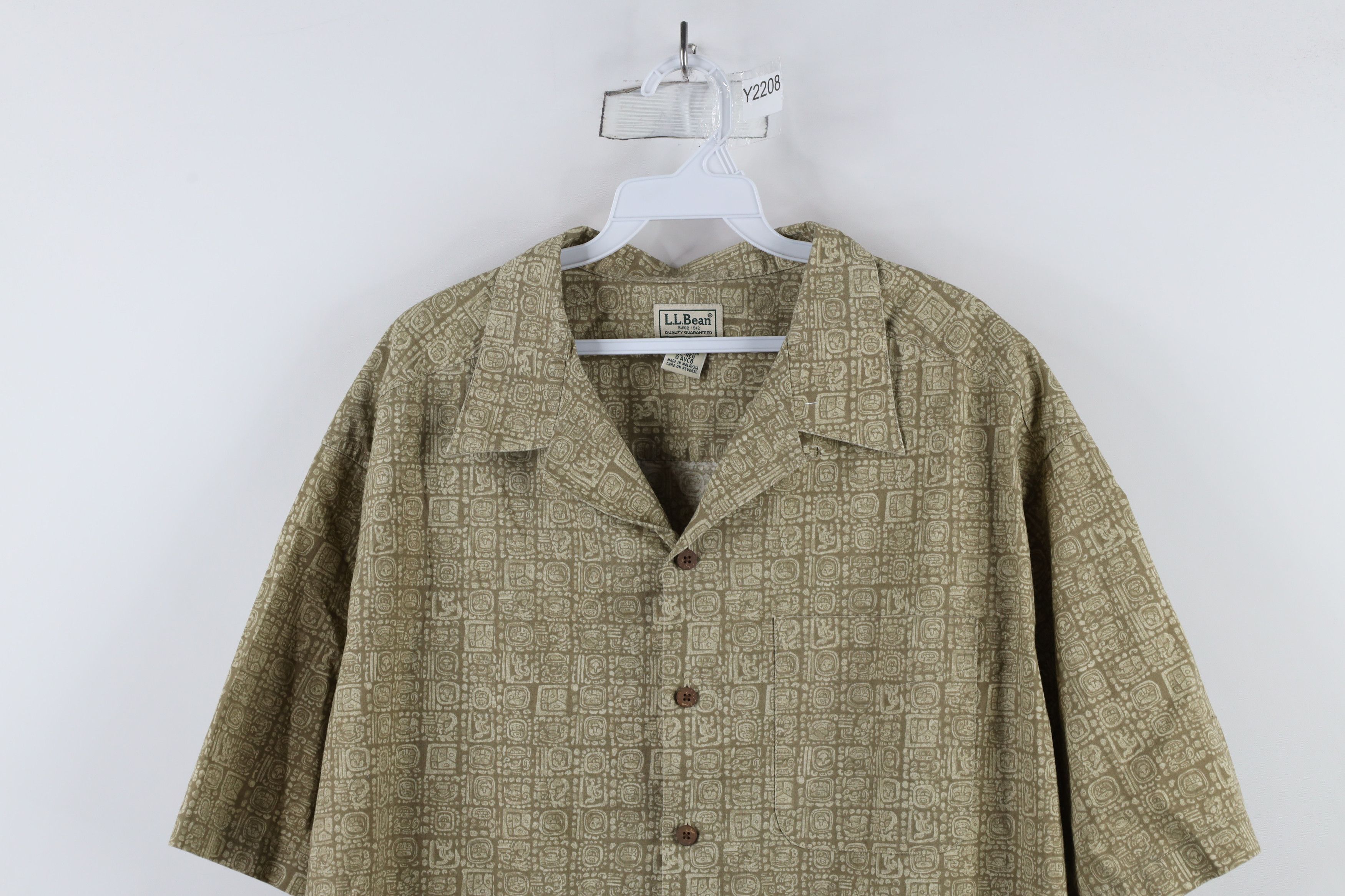 L.L. Bean × Vintage Vintage 90s LL Bean Geometric Looped Collar Button Shirt Size US XL / EU 56 / 4 - 2 Thumbnail