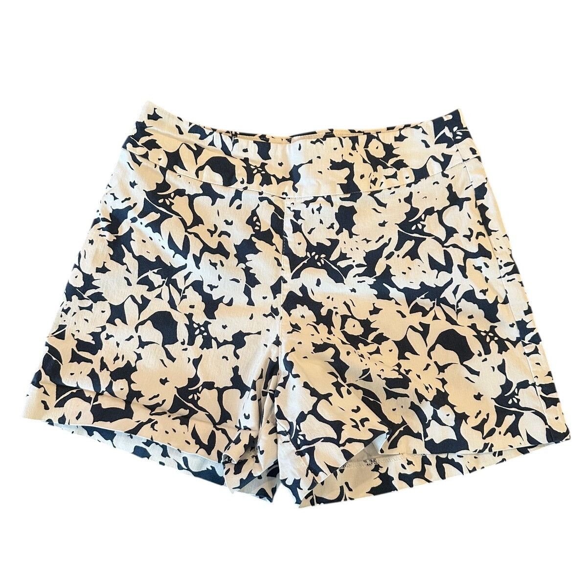 Other Margaret M Women's Navy White Floral Pull On Shorts Sz S Size 28" / US 6 / IT 42 - 1 Thumbnail