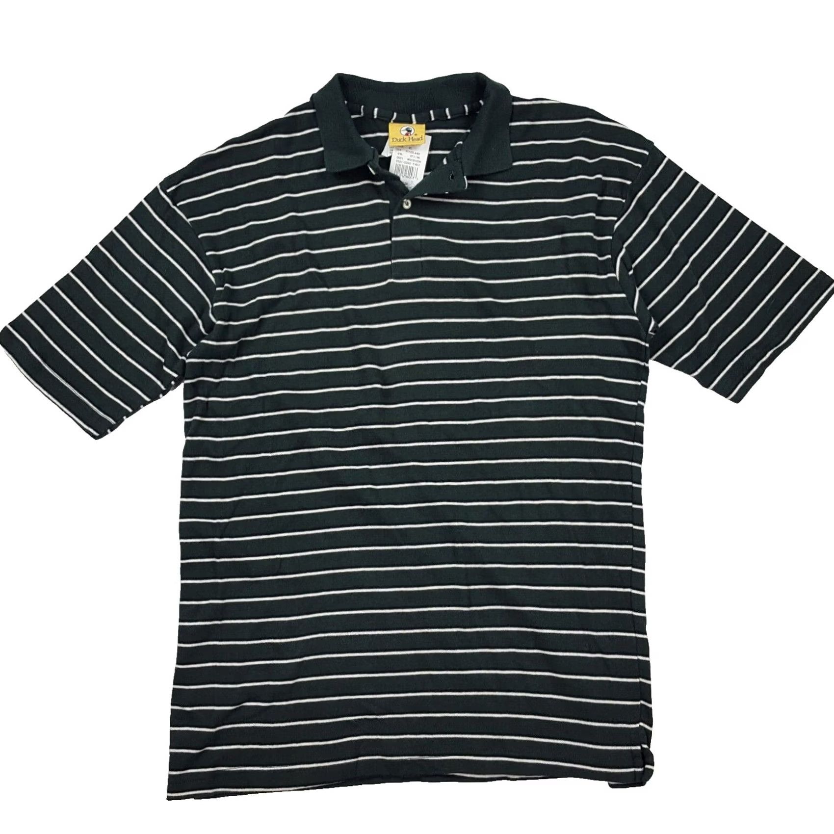 Vintage Duck Head Striped Green Polo Shirt Men's XL Outdoor Work Polo Shirt Button Vintage 90s Casual Hats? Size US XL / EU 56 / 4 - 2 Thumbnail