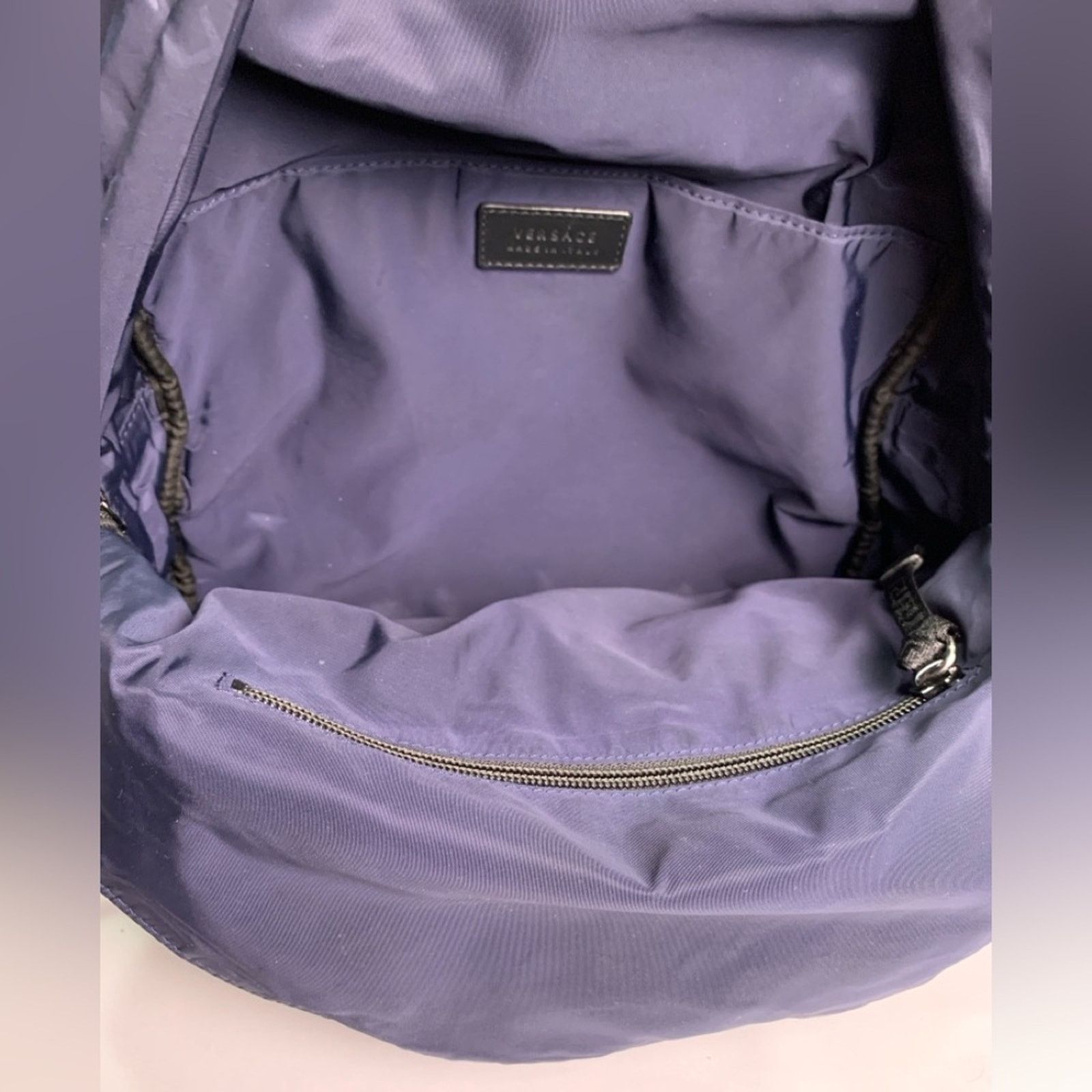 Versace Authentic Versace Navy Blue Backpack RFID chipped Size ONE SIZE - 8 Thumbnail