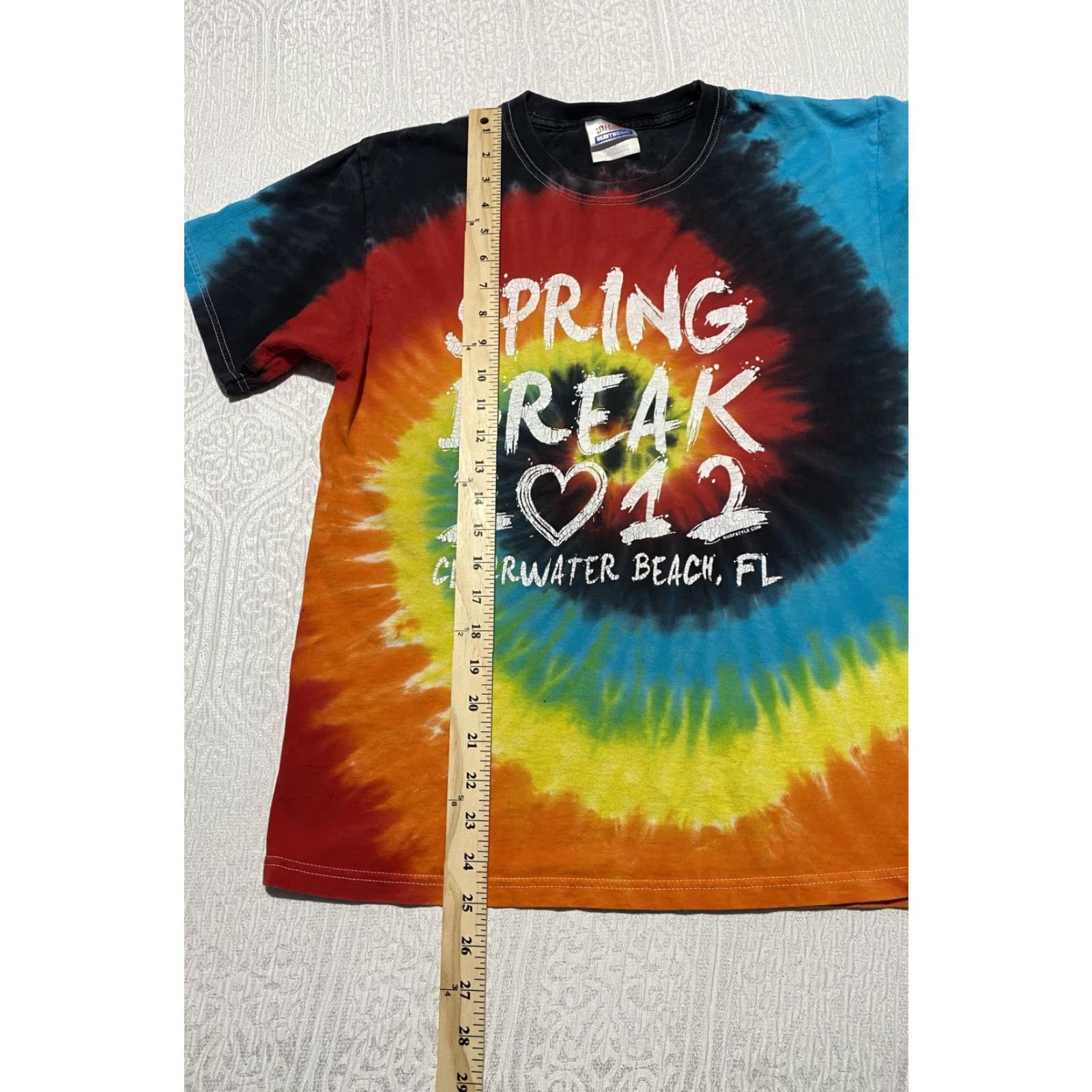 Hanes Hanes Spring Break Clearwater Beach Graphic T-Shirt Mens Small Crew Neck Short Sleeve Tie Dye 2012 Multicolor Tee Size US S / EU 44-46 / 1 - 3 Thumbnail