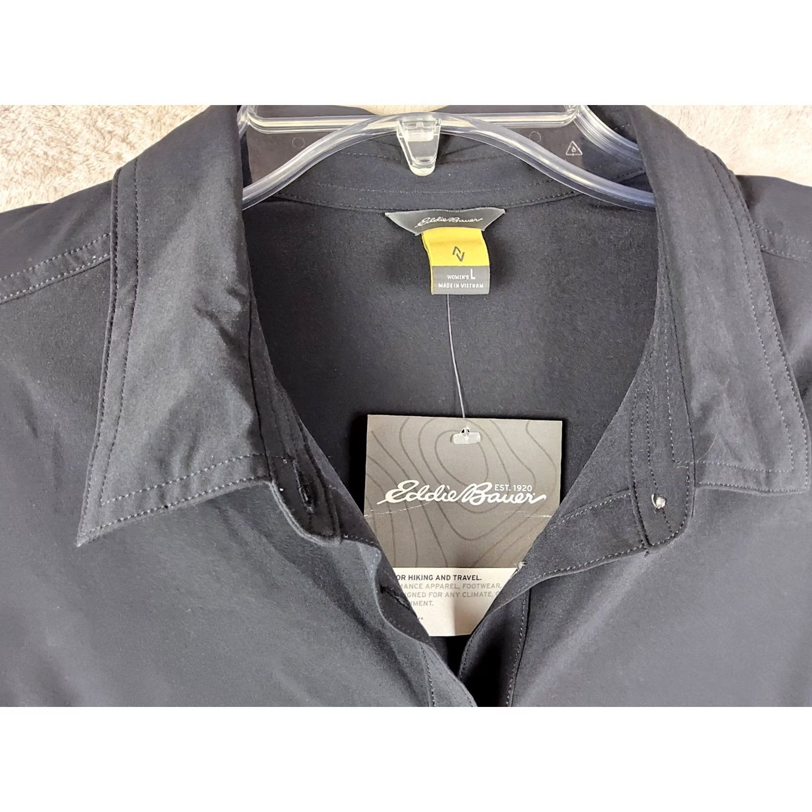 Eddie Bauer Eddie Bauer Shirt Womens L Black Women Departure Long Sleeve UPF Dress Size Size L / US 10 / IT 46 - 4 Thumbnail