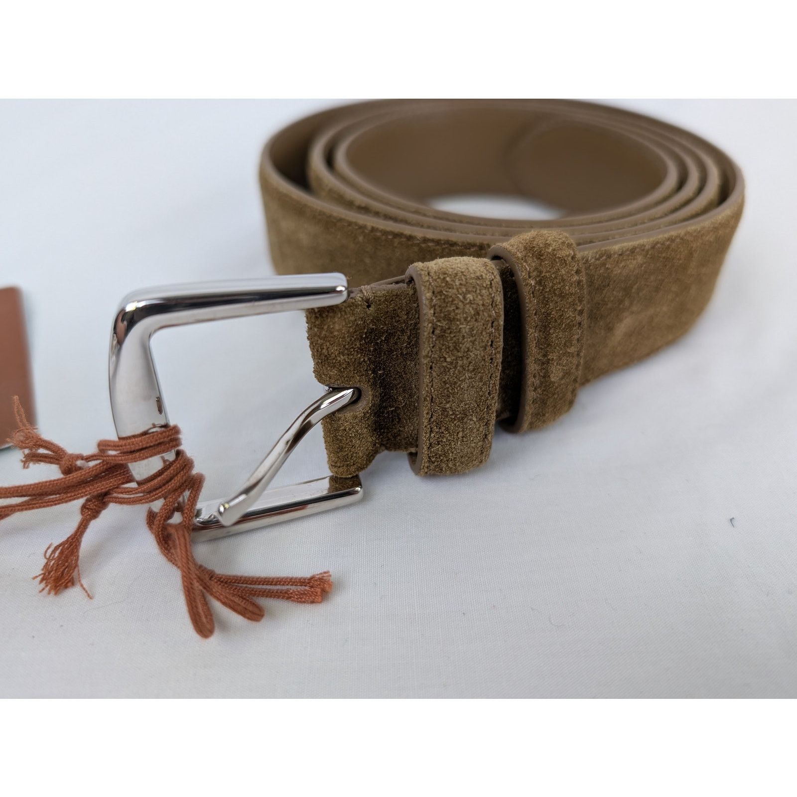 Loro Piana o1rshd1 Size: 105 / Men's 100% Suede Calf Split Belt Brown Size 42 - 3 Thumbnail
