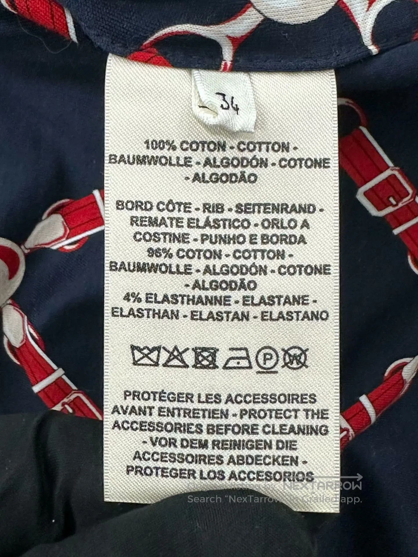 Hermes Hermes Dark Blue Chain Print Logo Jacket| Size XXS / US 00 / IT 34 - 4 Thumbnail