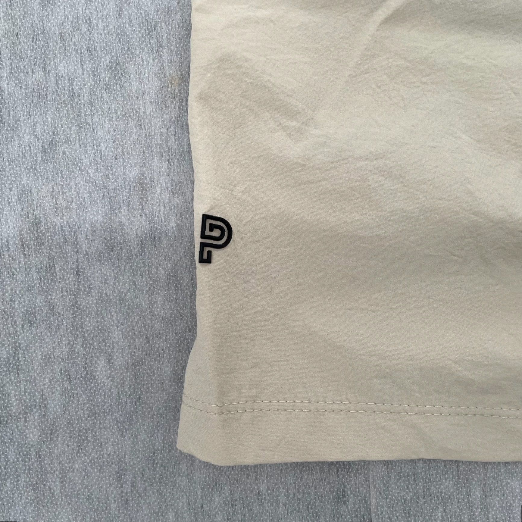 Logo 7 Public Rec Shorts Mens 36 Beige Pockets Drawstring Stretch Logo Athletic Inseam 7in Nylon Polyester Spandex Regular Size US 36 / EU 52 - 4 Thumbnail