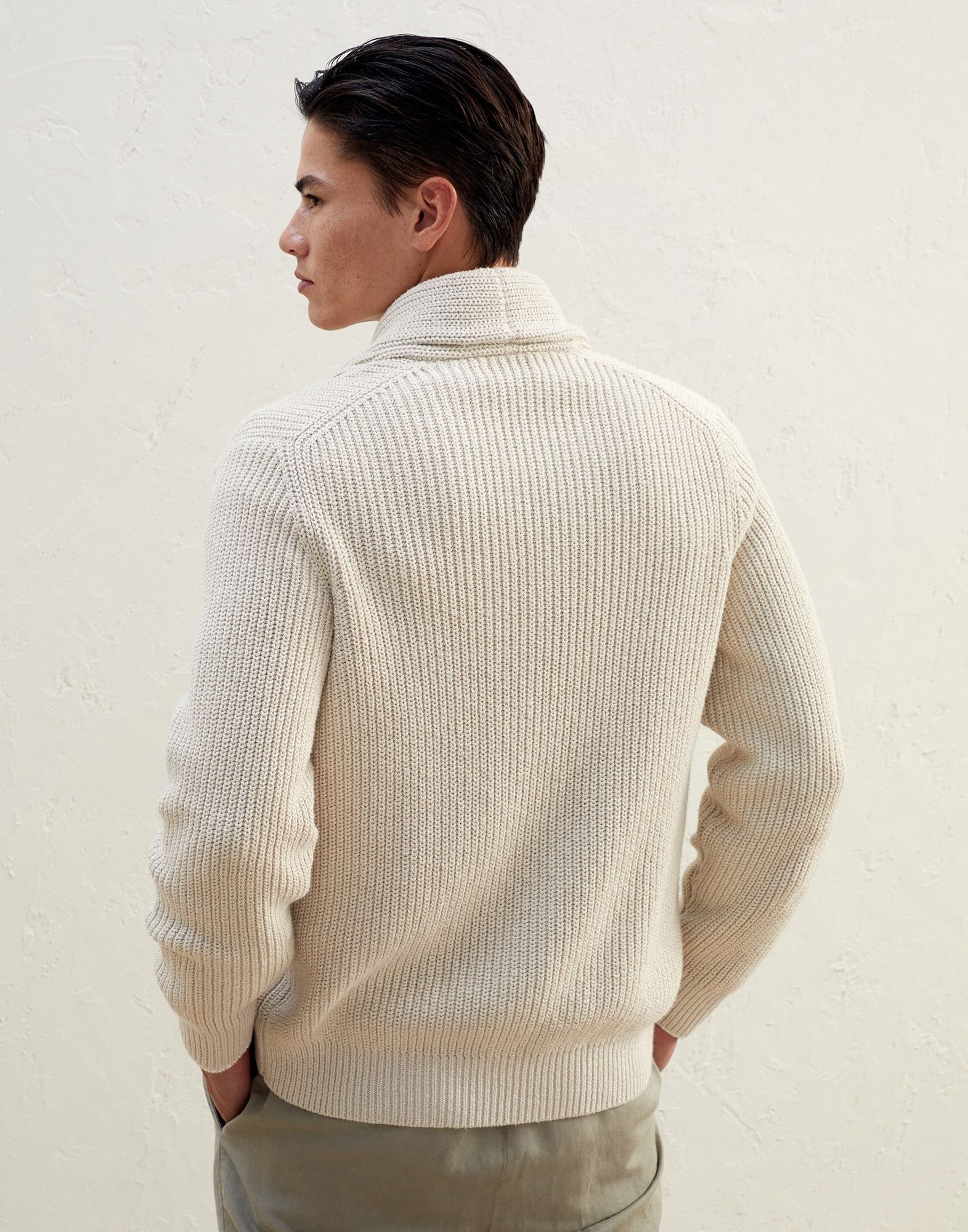 Brunello Cucinelli o1w1db10725 English Rib Knit in Beige Size US S / EU 44-46 / 1 - 4 Thumbnail