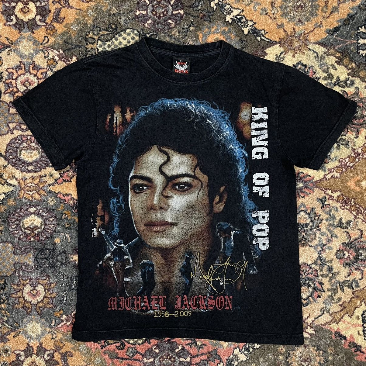 90'S Screen Stars Michael Jackson HISTORY WORLD TOUR Band T-Shirt, Men's Size Small unclear black type Vintage Second Hand