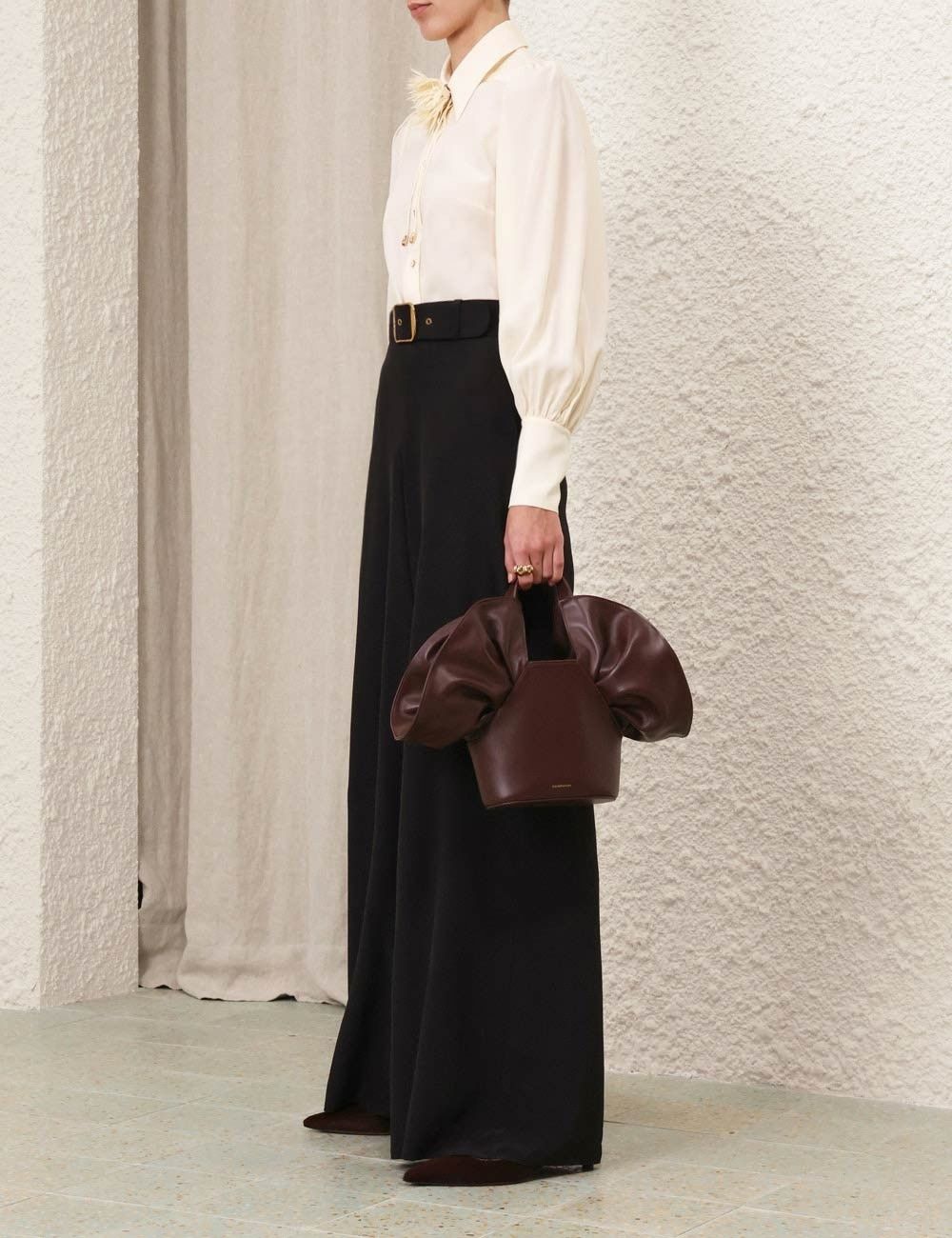 Zimmermann oc11z0825 Belted Wide Leg Pant in Black Size 28" / US 6 / IT 42 - 3 Thumbnail