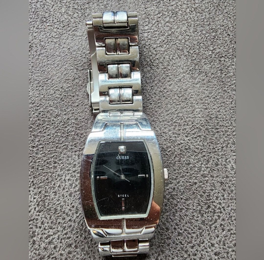 Other Vintage Guess Steel Silver Tone Black Dial Analog Watch Size ONE SIZE - 1 Thumbnail