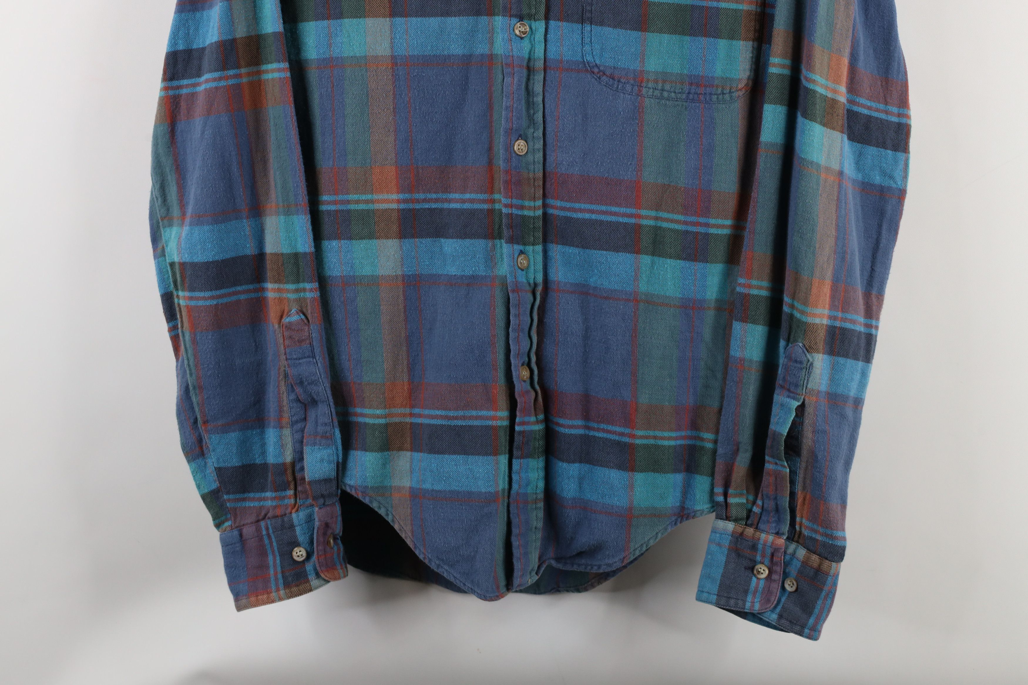 Vintage Vintage 90s Streetwear Rainbow Plaid Flannel Button Shirt Size US L / EU 52-54 / 3 - 3 Thumbnail