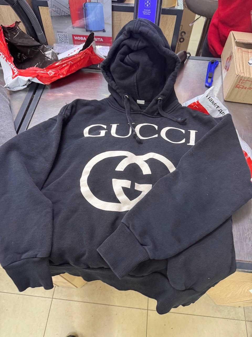 Gucci Gucci Big Logo Interlocking Hoodie Size US S / EU 44-46 / 1 - 1 Thumbnail
