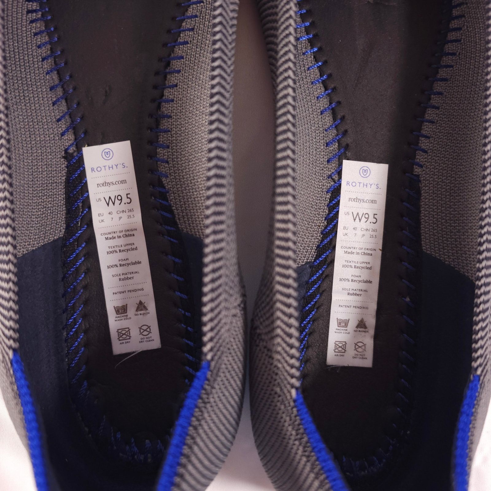 Other Rothy's The Point Pointed Toe Flats Cloud Grey Birdseye 9.5 Size US 9.5 / IT 39.5 - 9 Thumbnail
