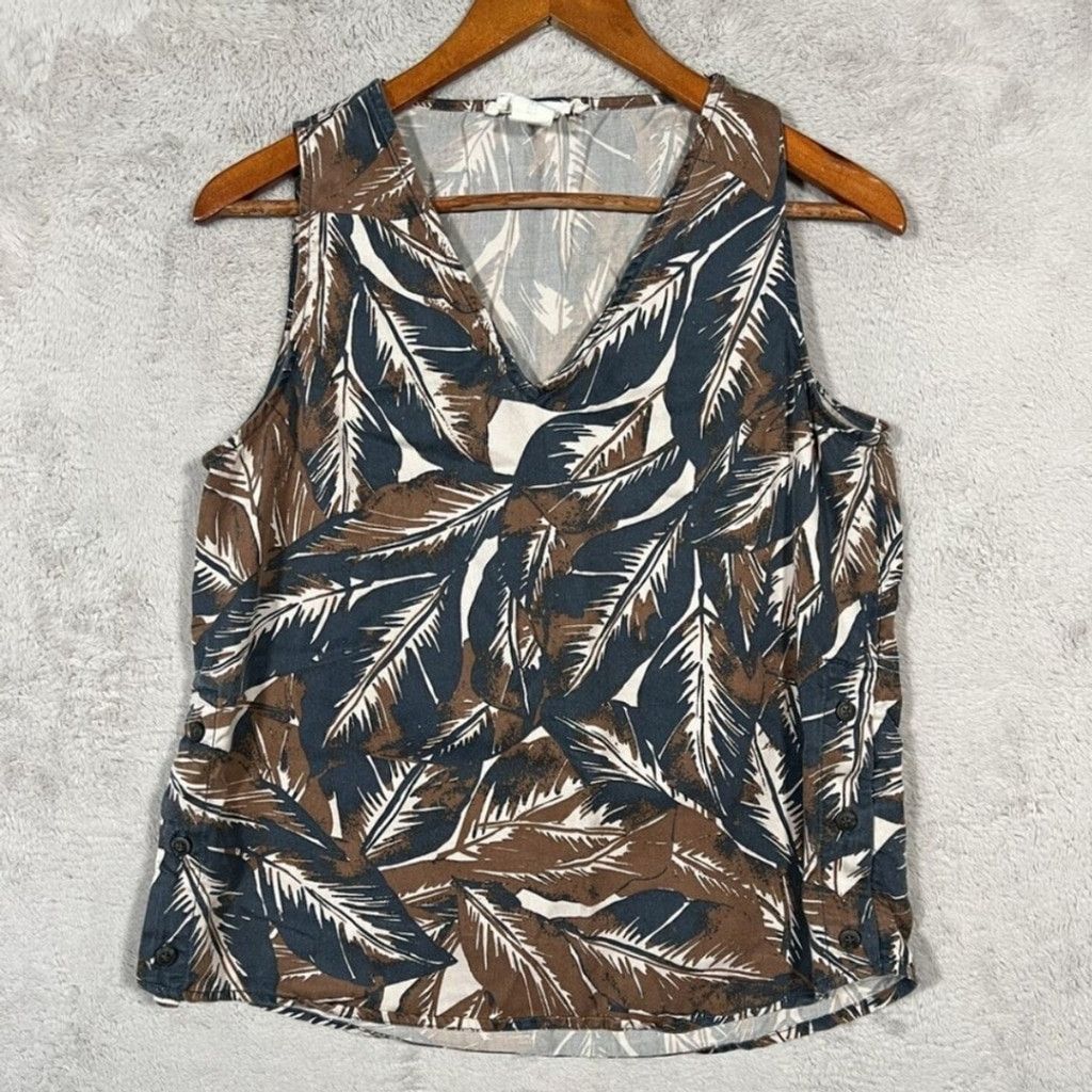 Other NWT C&C California Lyocell Tropical Leaf V-Neck Twill Tank Size XL / US 12-14 / IT 48-50 - 1 Thumbnail