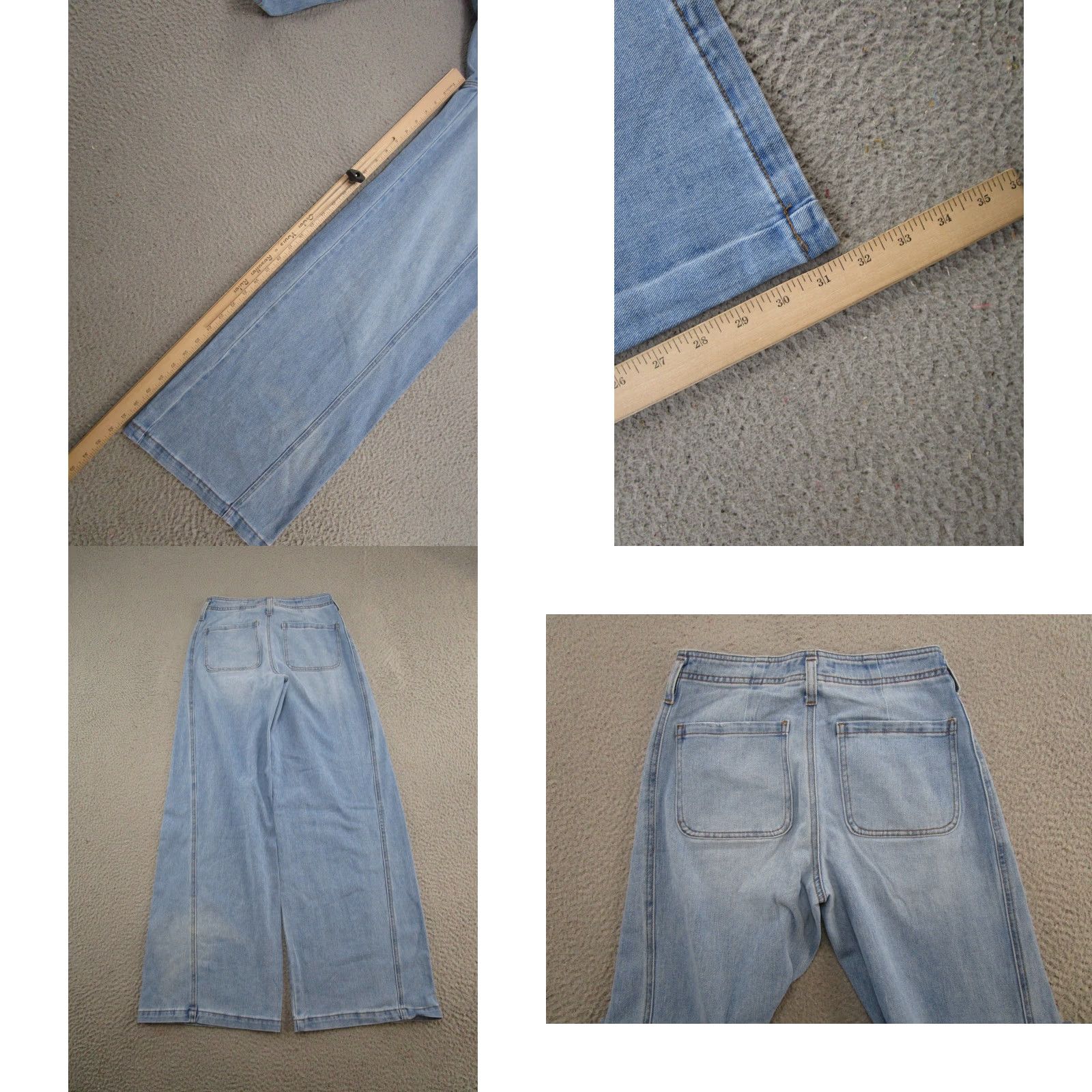 Vintage Celebrity Pink Jeans Women's 26 Blue Denim Wide-Leg Stretch 5-Pocket Re Generation SZ 3/26 Size 26" / US 2 / IT 38 - 9 Thumbnail