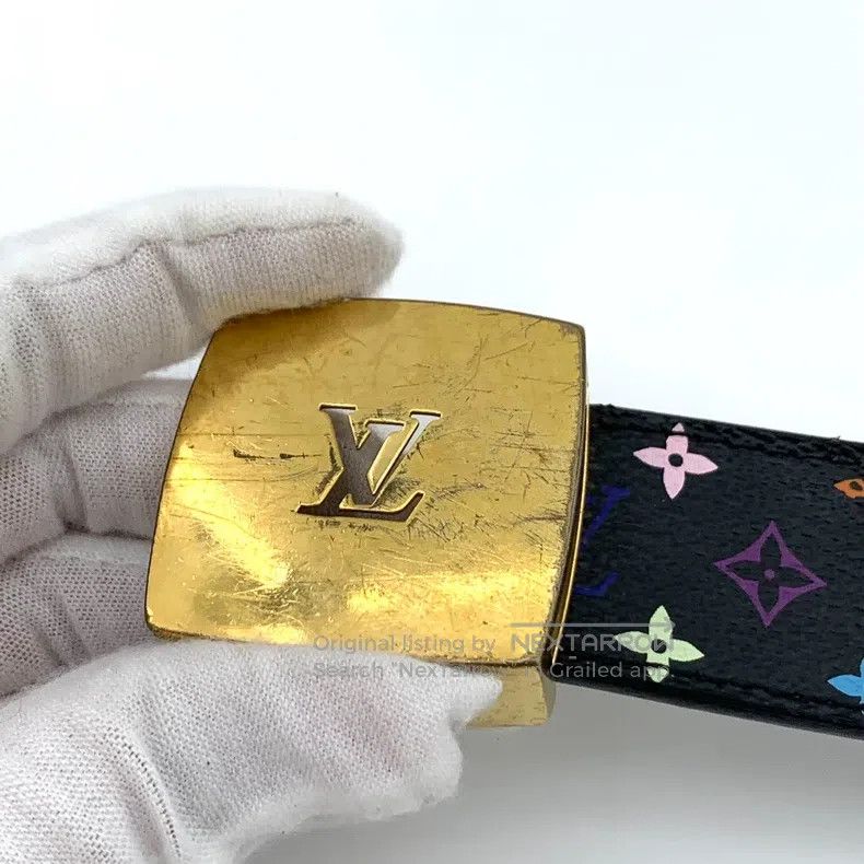Louis Vuitton Louis Vuitton Black logo presbyopic full print smooth buck Size ONE SIZE - 8 Thumbnail