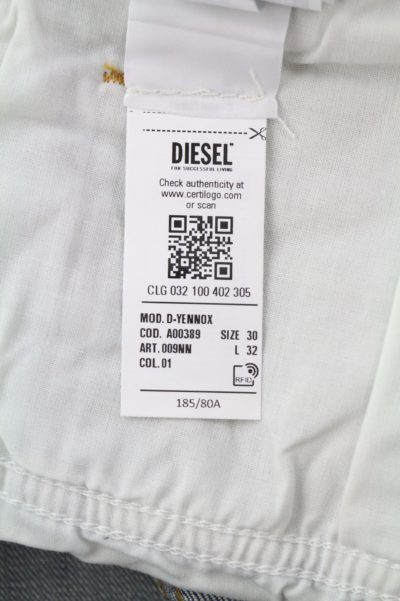 Diesel D-YENNOX 009NN W30/L32 Tapered Washed Denim Jeans 40160 Size US 30 / EU 46 - 12 Thumbnail