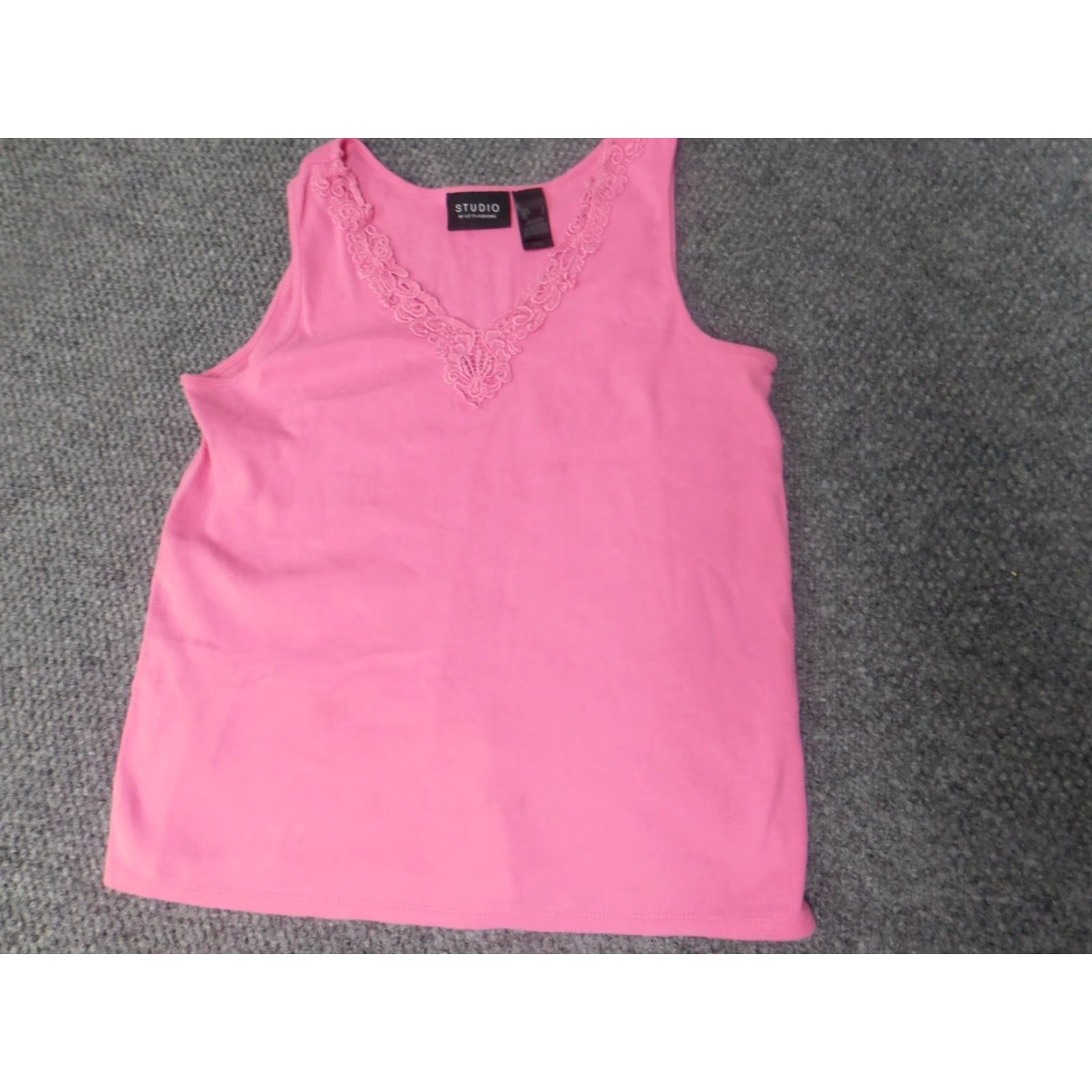 Liz Claiborne Liz Claiborne Womens Blouse L Pink Pullover Casual Everyday Stretch Crew Neck Cotton Rayon Regular Modern Classic Ladies Size L / US 10 / IT 46 - 2 Thumbnail