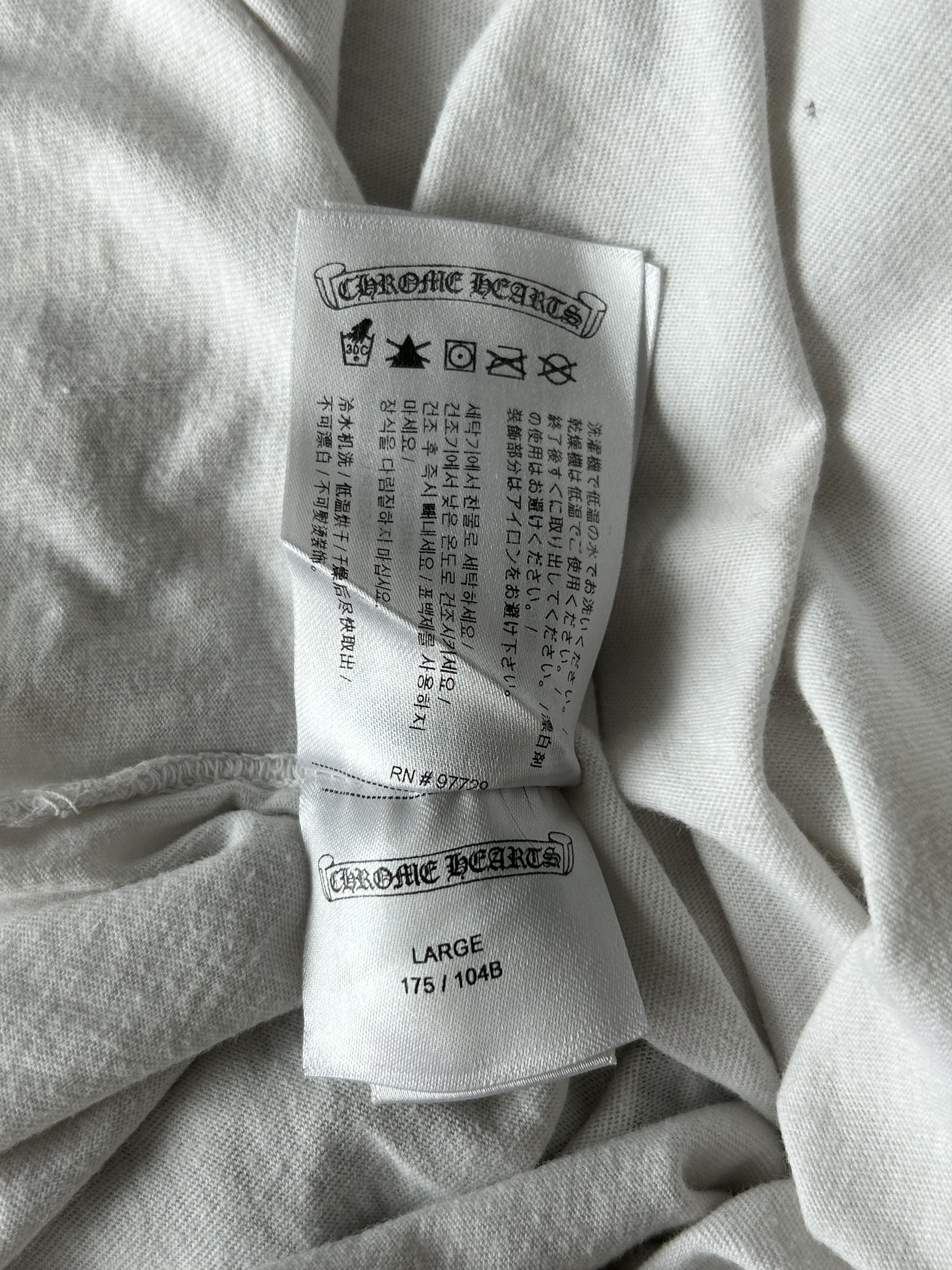 Chrome Hearts White & Black Cemetery Cross Longsleeve T-Shirt Size US L / EU 52-54 / 3 - 6 Thumbnail