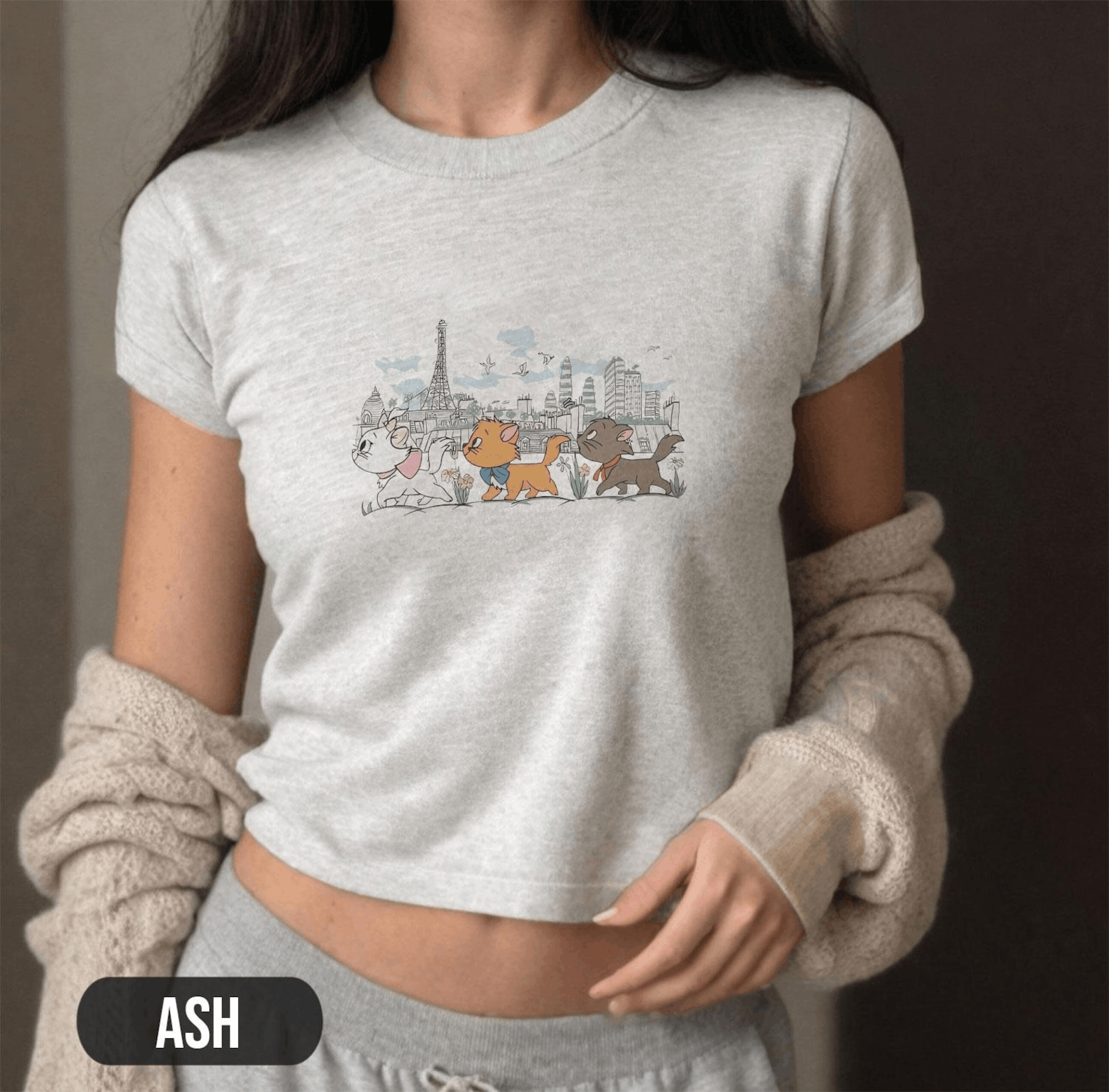 Other Cats Baby Tee – Aristocats Coquette Crop Top Y2K Graphic Tee Size L / US 10 / IT 46 - 1 Preview