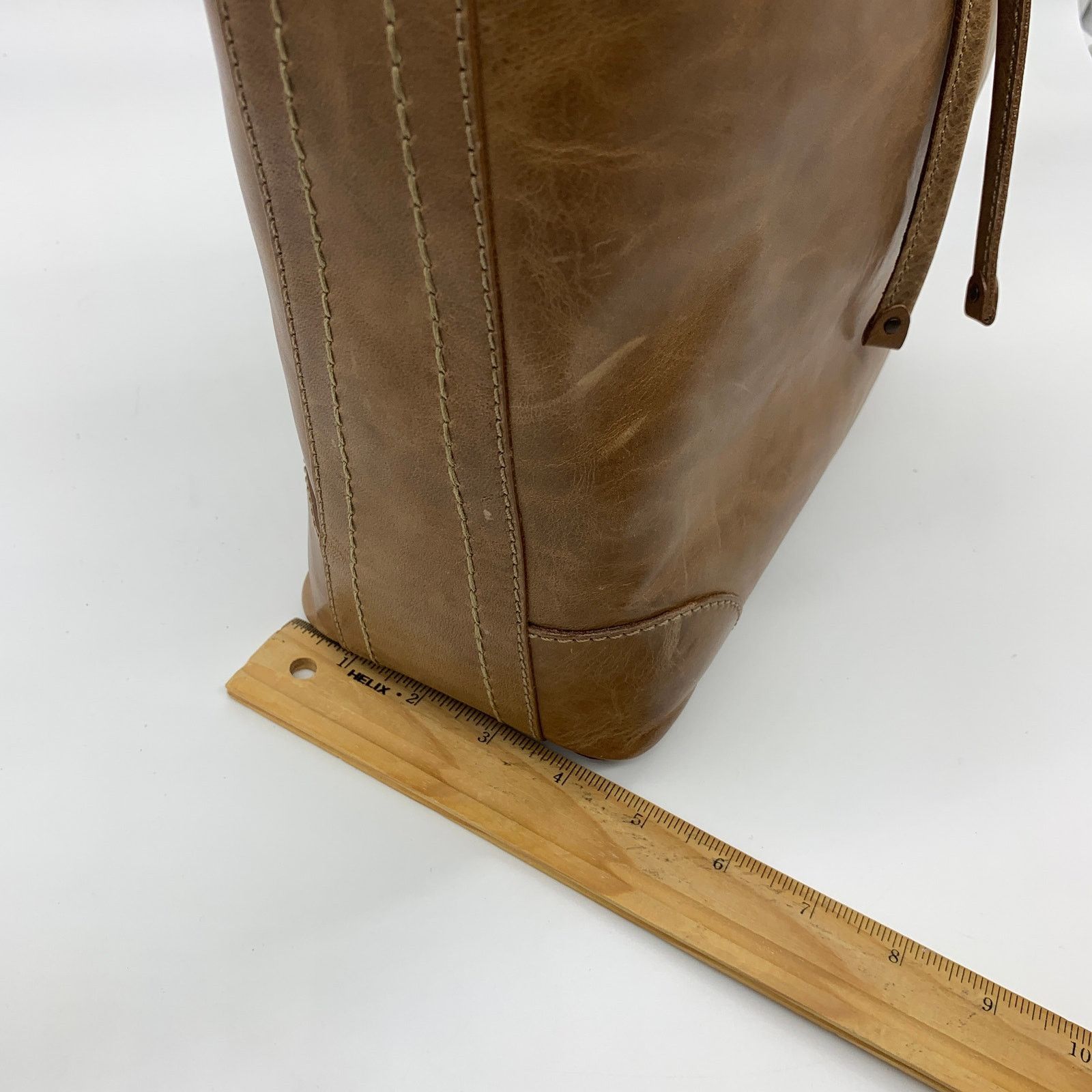 Frye Frye Leather Handbags Melissa Drawstring Hobo Bag Brown Size ONE SIZE - 16 Thumbnail