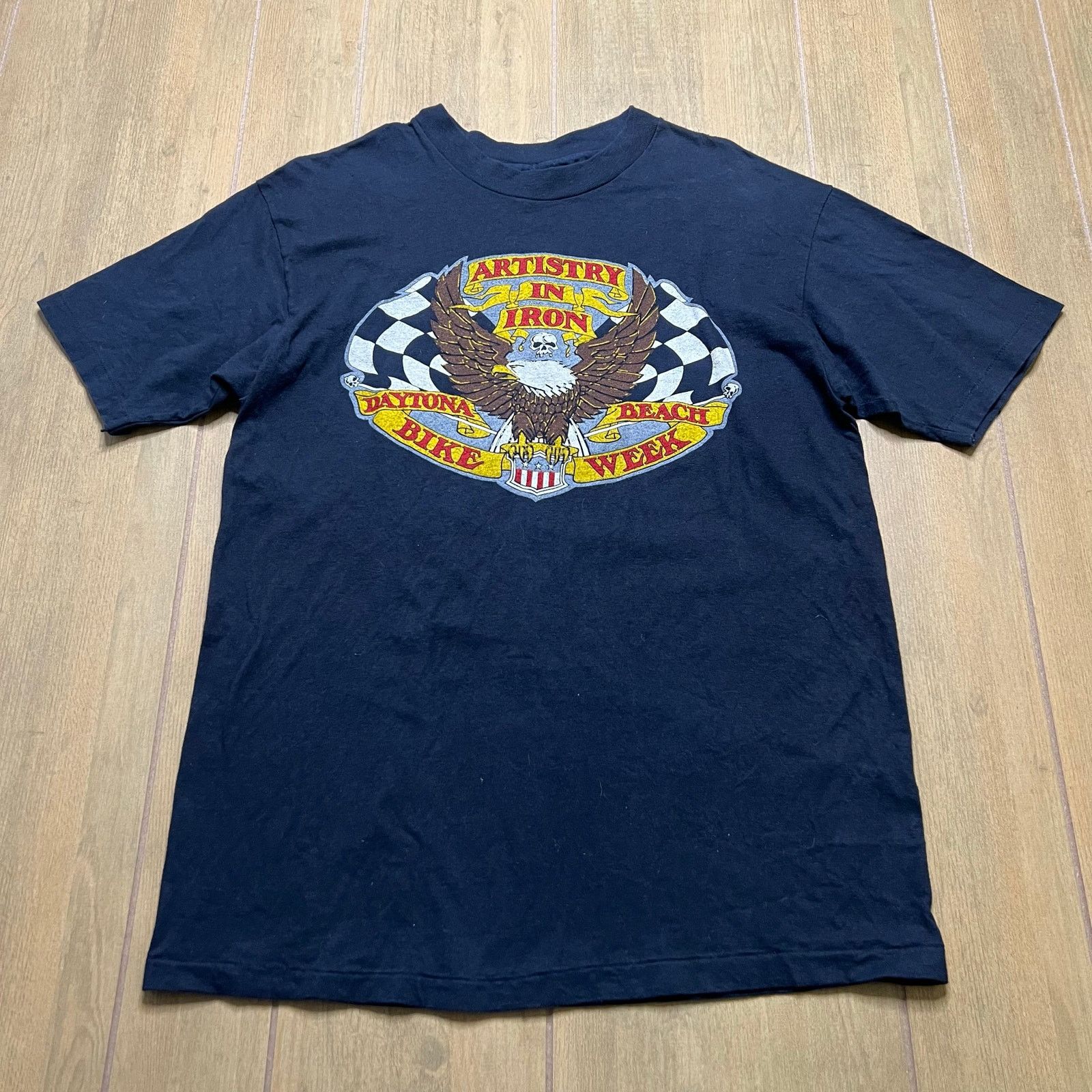 Hanes Vintage 90s Daytona Beach Bike Week Artistry In Iron Large Size US L / EU 52-54 / 3 - 1 Thumbnail