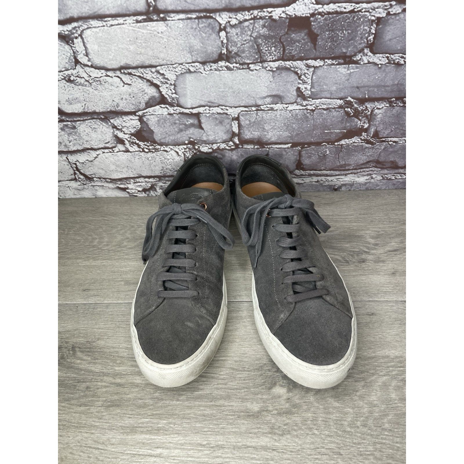 Bergdorf Goodman Goodman Brand Edge Charcoal Suede Casual Lace Low Top Sneake Size US 9 / EU 42 - 13 Thumbnail