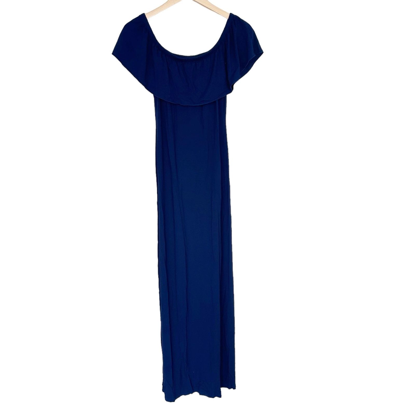 Other ModCloth Navy Blue Flounce Sleeve Maxi Dress Sz S Size S / US 4 / IT 40 - 1 Thumbnail