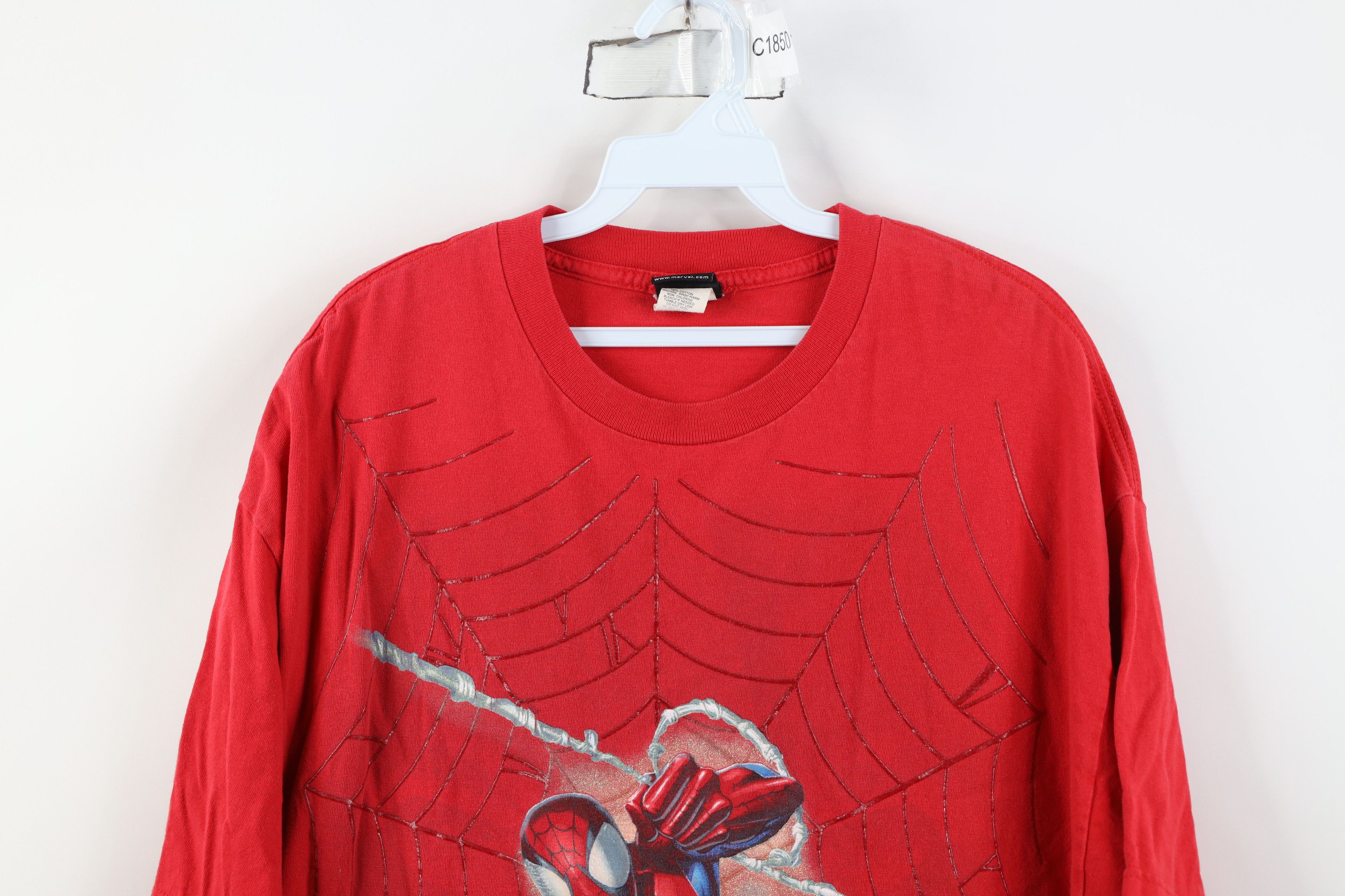 Vintage Vintage Y2K 2002 Marvel Spiderman Green Goblin Web T-Shirt Size US XL / EU 56 / 4 - 2 Thumbnail