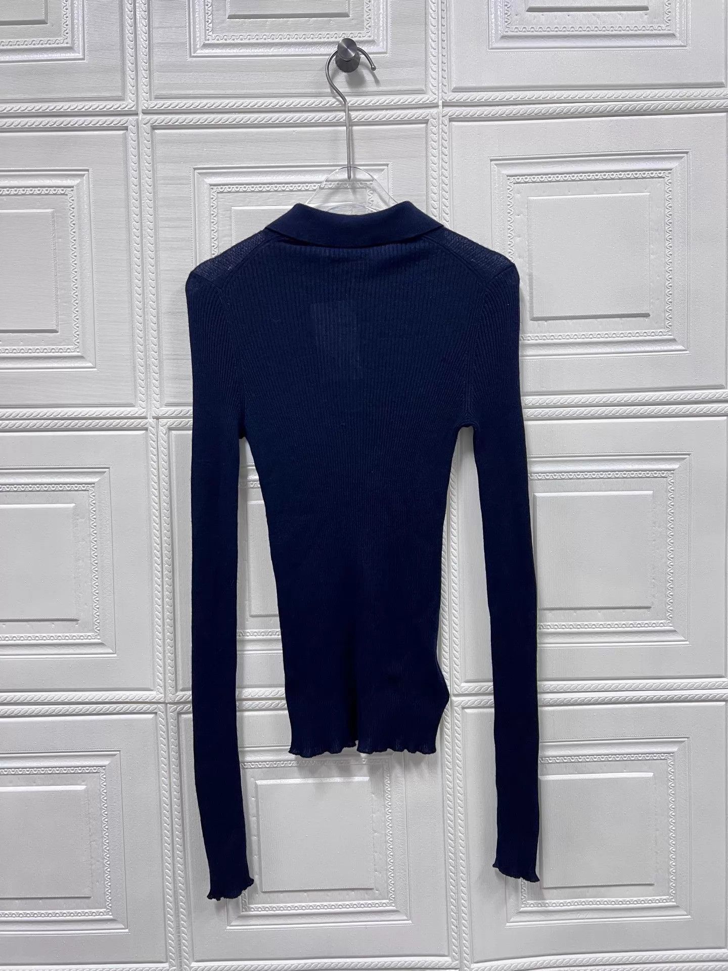 Miu Miu MIU MIU logo lettering cashmere Polo long-sleeve knit 40 Size S / US 4 / IT 40 - 2 Thumbnail