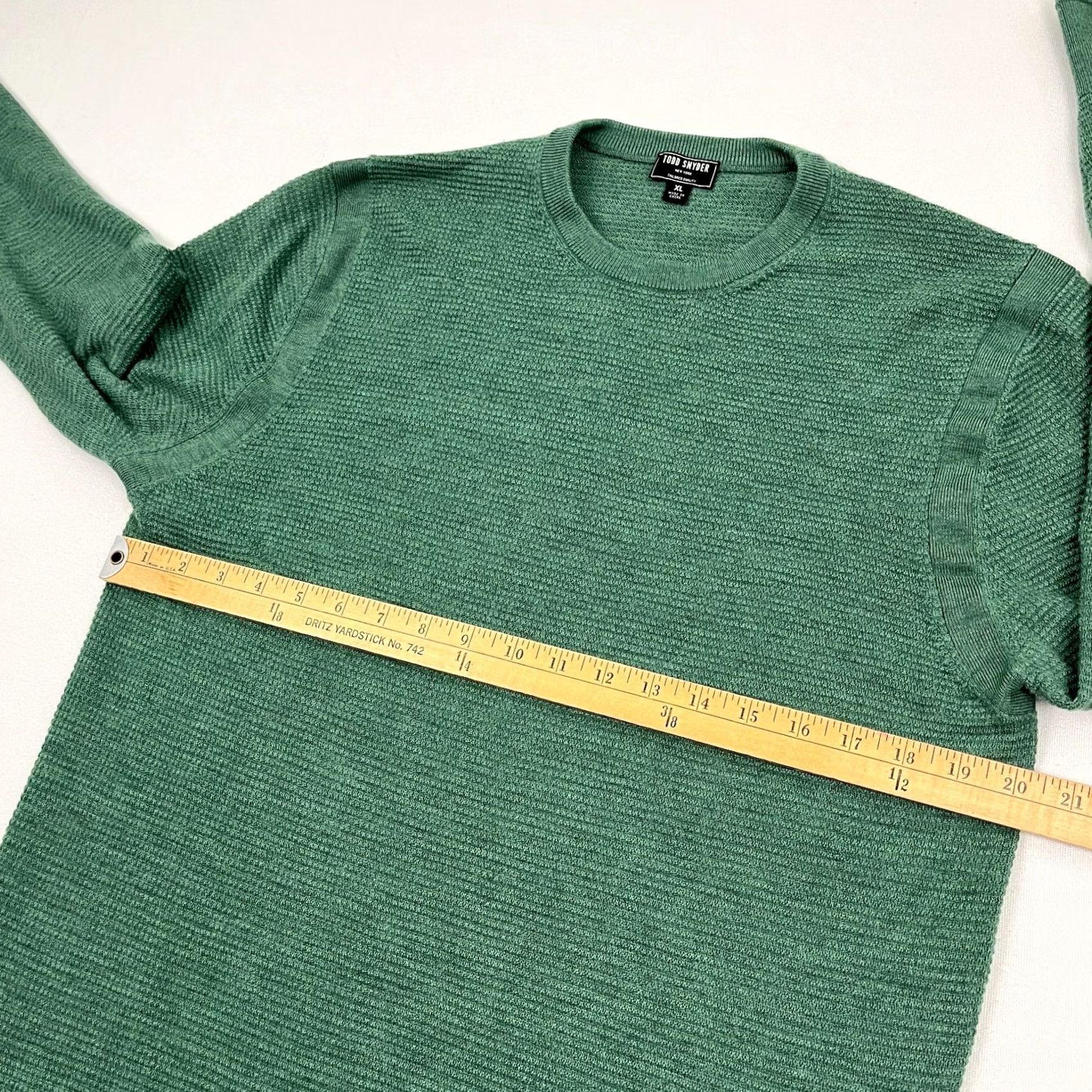 Todd Snyder Todd Snyder Merino Wool Sweater Mens M / L Green Waffle Knit Crew Smart Casual Shirt Pullover Broadway? Size US M / EU 48-50 / 2 - 5 Thumbnail