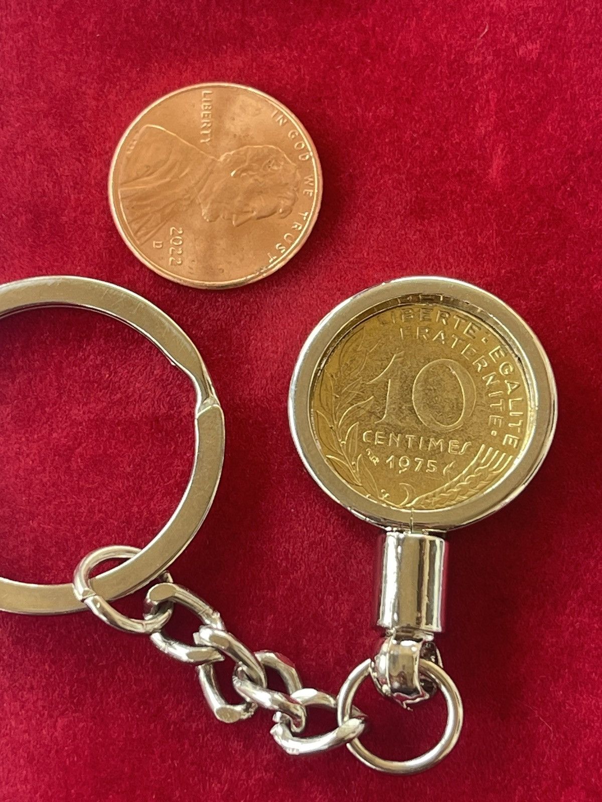 Vintage French coin keychain Size ONE SIZE - 3 Thumbnail