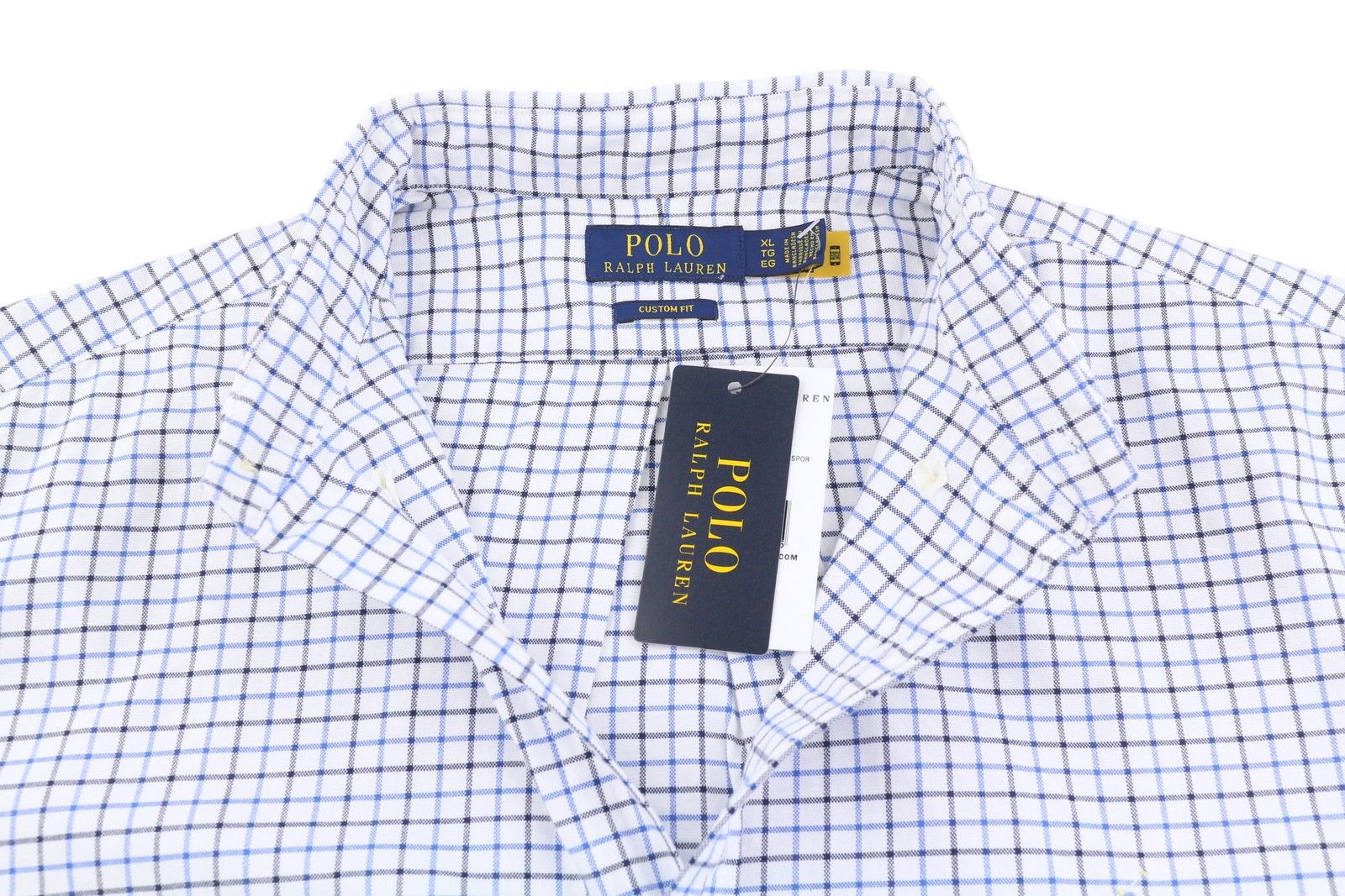 Ralph Lauren XL White Check Custom Fit Button-Down Neck Logo 87004 Size US XL / EU 56 / 4 - 4 Thumbnail