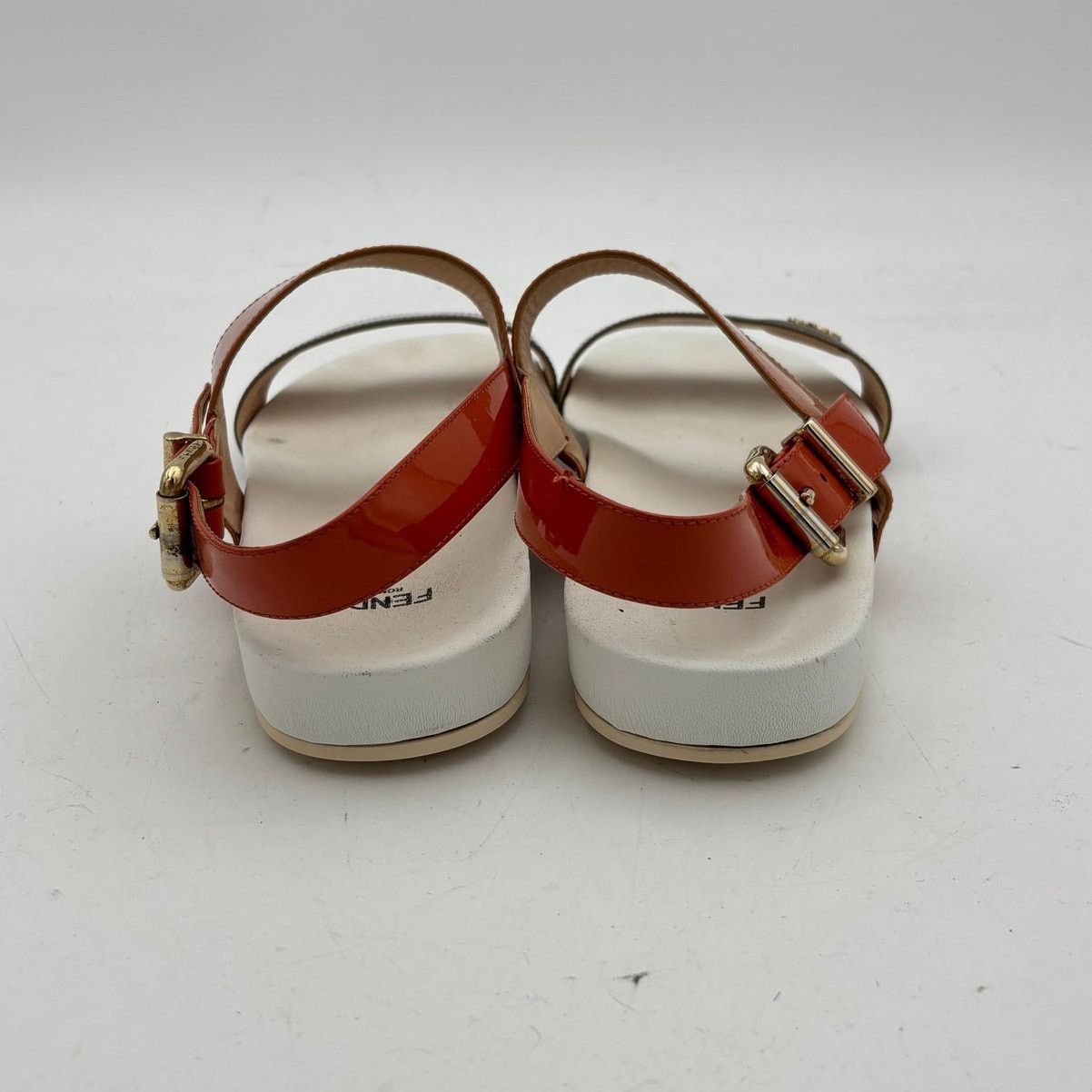 Fendi Fendi Multicolor Patent Leather Slingback Flat Sandals Size US 9 / IT 39 - 4 Thumbnail