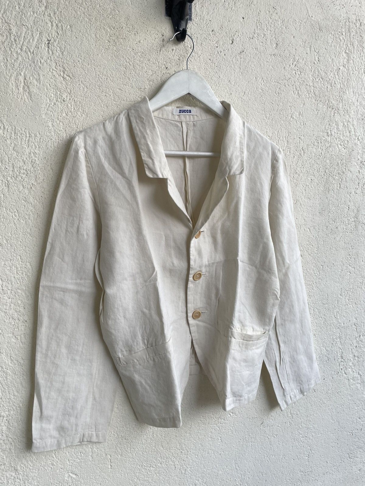 CABANE de ZUCCa Zucca Cream Linen Cropped Blazer Jacket Hysteric Japan Y’s Size S / US 4 / IT 40 - 4 Thumbnail
