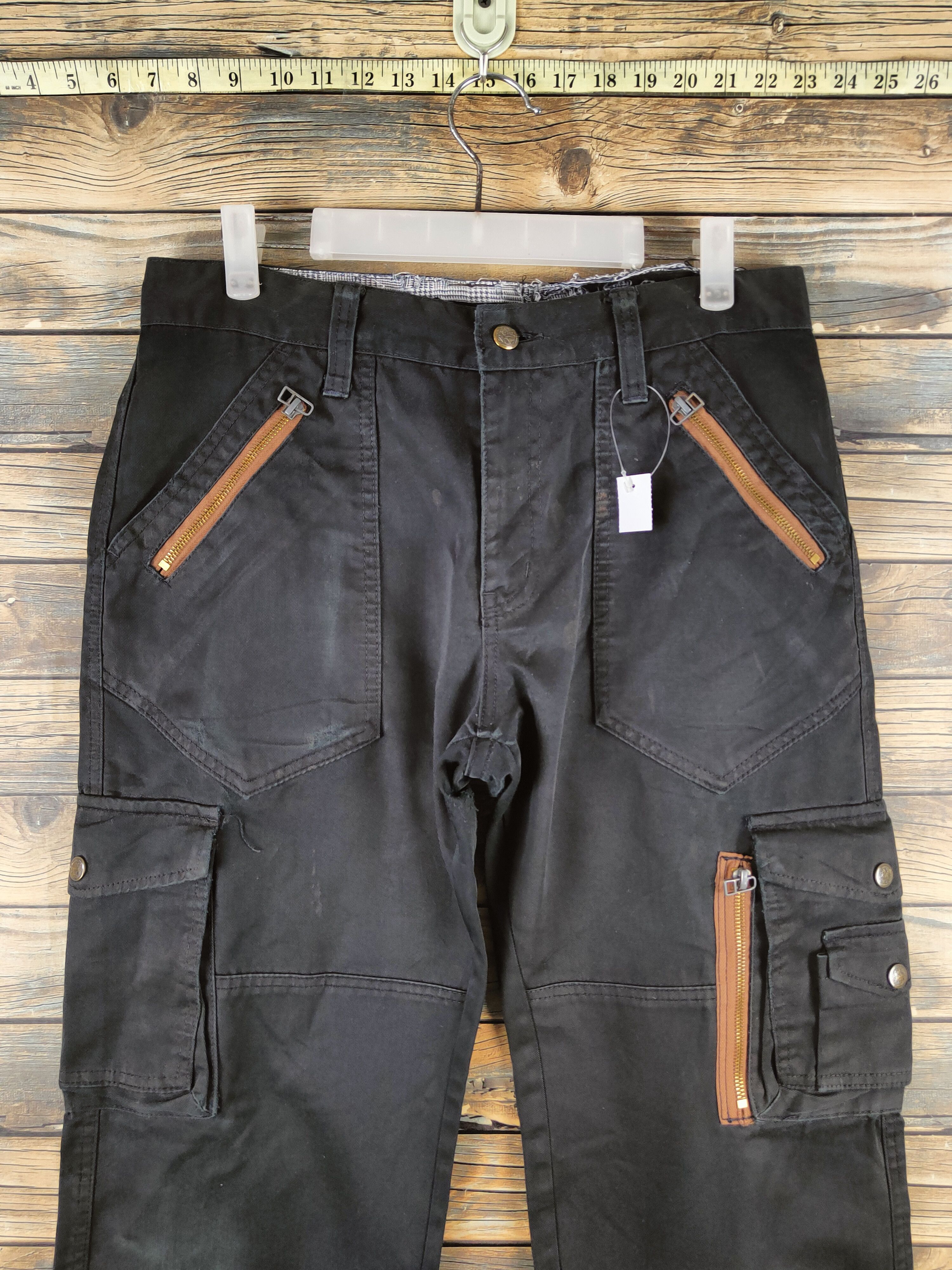 Japanese Brand DL Doublefocus Black Multipocket Cargo Pants #46-372 Size US 32 / EU 48 - 2 Thumbnail