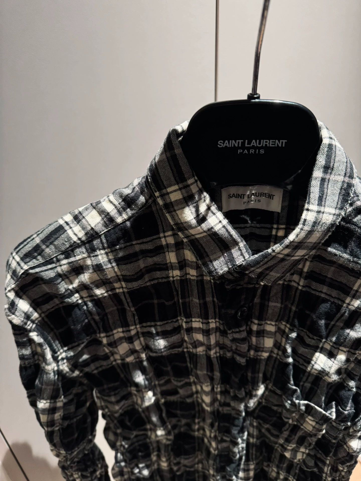 Saint Laurent Paris SLP 16SS B&W Rendered Fringe Destroyed Unisex Shirt Size US S / EU 44-46 / 1 - 2 Thumbnail