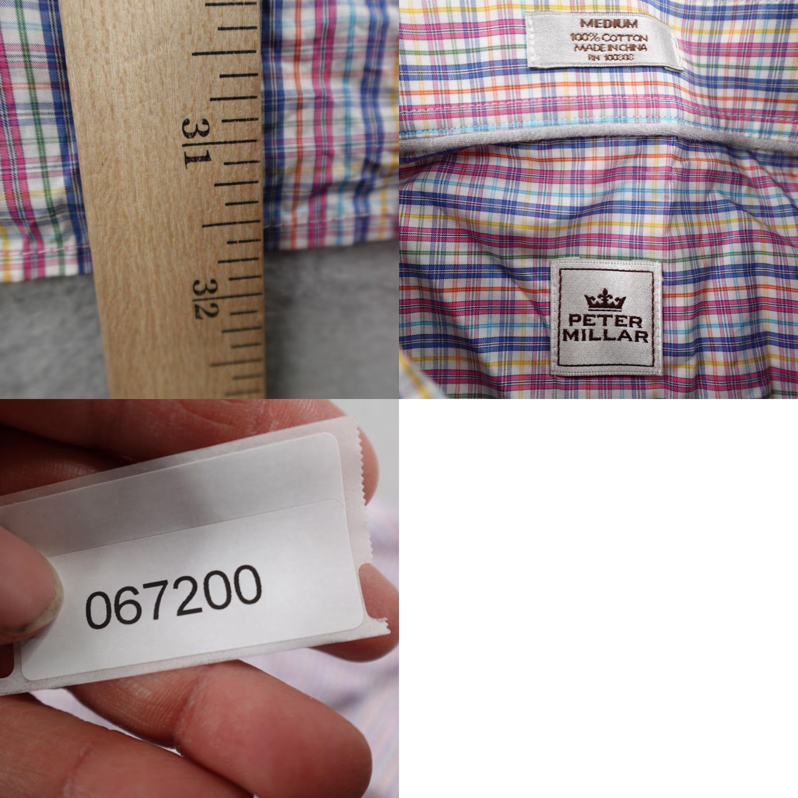 Peter Millar Peter Millar Shirt Mens Medium Blue White Pink Plaid Button Up Short Sleeve NEW Size US M / EU 48-50 / 2 - 8 Thumbnail