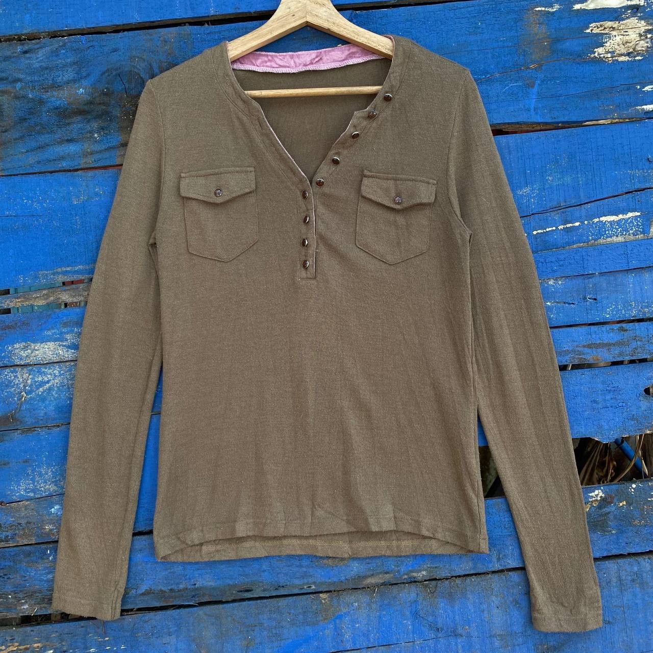 If Six Was Nine Vintage Africa Taro V Neck Button Long Sleeve tee Size US S / EU 44-46 / 1 - 1 Thumbnail