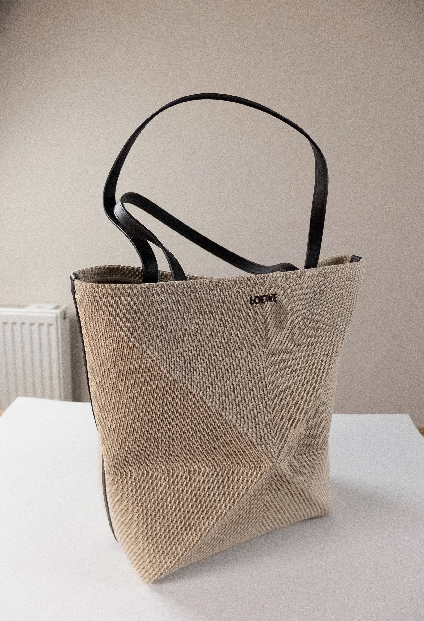 Loewe LOEWE Puzzle Fold beige cotton jacquard canvas tote bag Size ONE SIZE - 10 Thumbnail