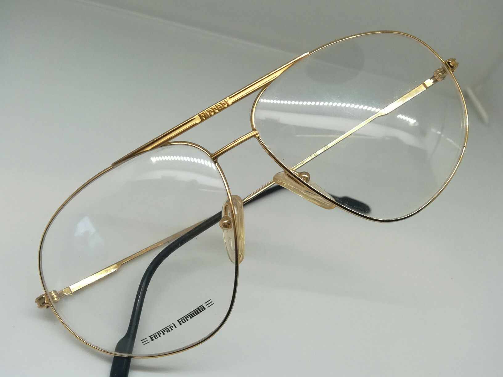 Ferrari Vintage Ferrari F42 Gold Eyeglasses Frame Italy NOS Size ONE SIZE - 11 Thumbnail