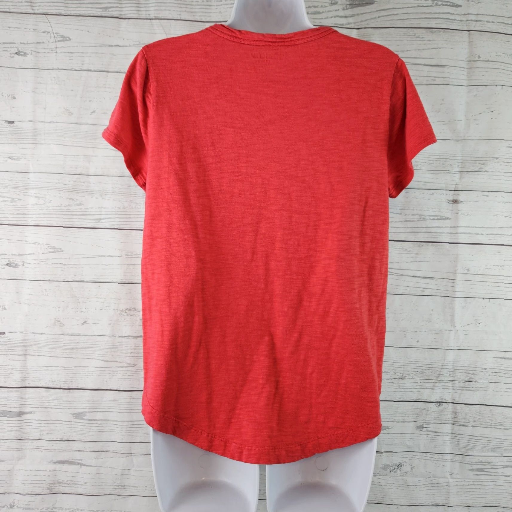 Vintage Chico's Womens Tee Shirt Solid Red Short Sleeve Cotton Blend Size S Small V-Neck Size 28" / US 6 / IT 42 - 3 Thumbnail