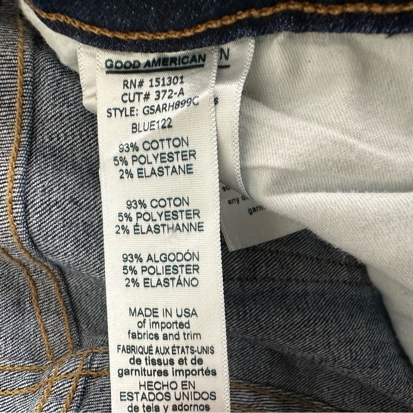 Good American Good American Straight Jeans Side Stripe Dark Blue Size 20 Size 42" / US 20 - 12 Thumbnail