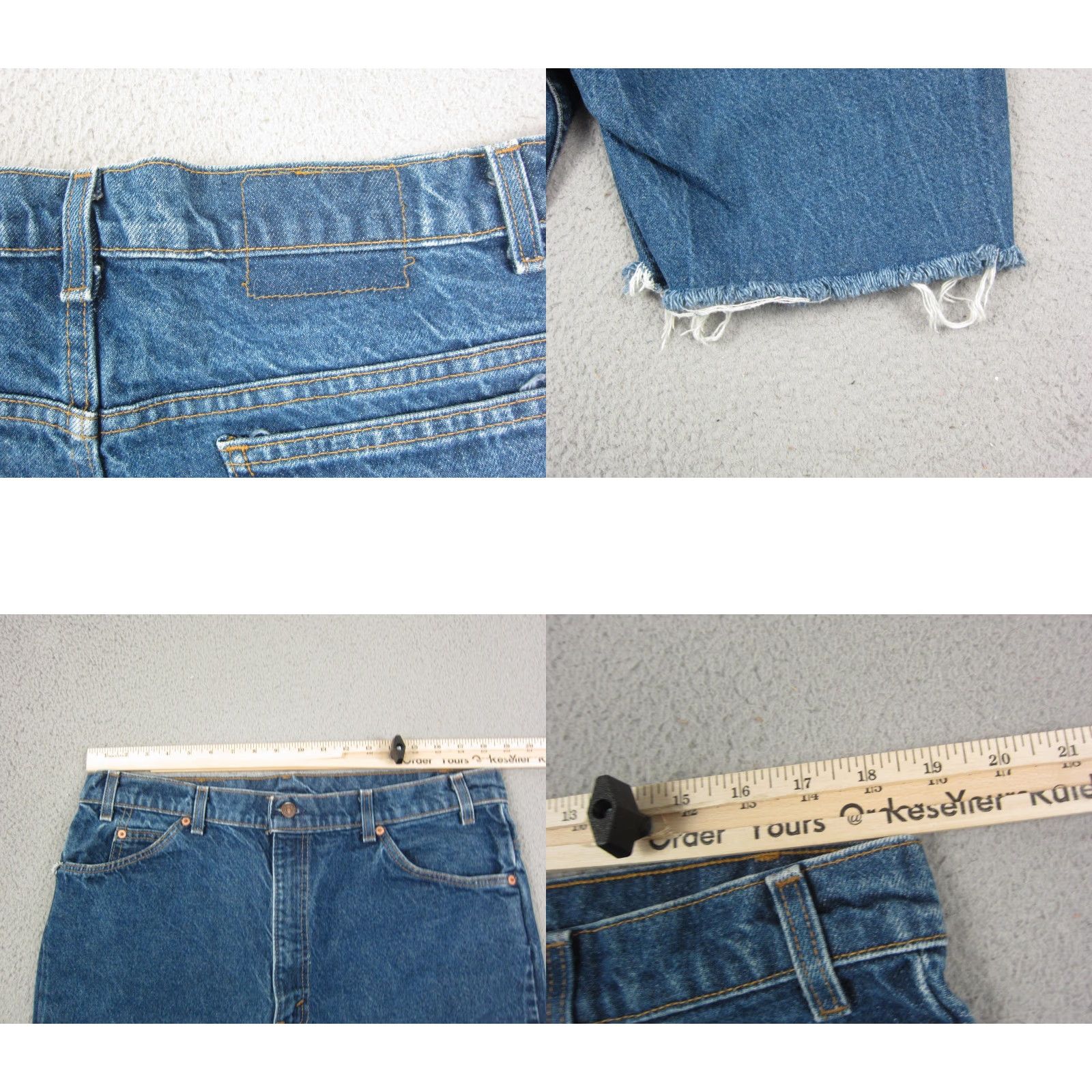 Levi's VINTAGE Levi's Shorts Mens 40 Blue Denim 90s Cut Off Jorts Orange Tab Made in USA Denim Shorts 5-Pocket Mens 40 Blue Size US 40 / EU 56 - 9 Thumbnail