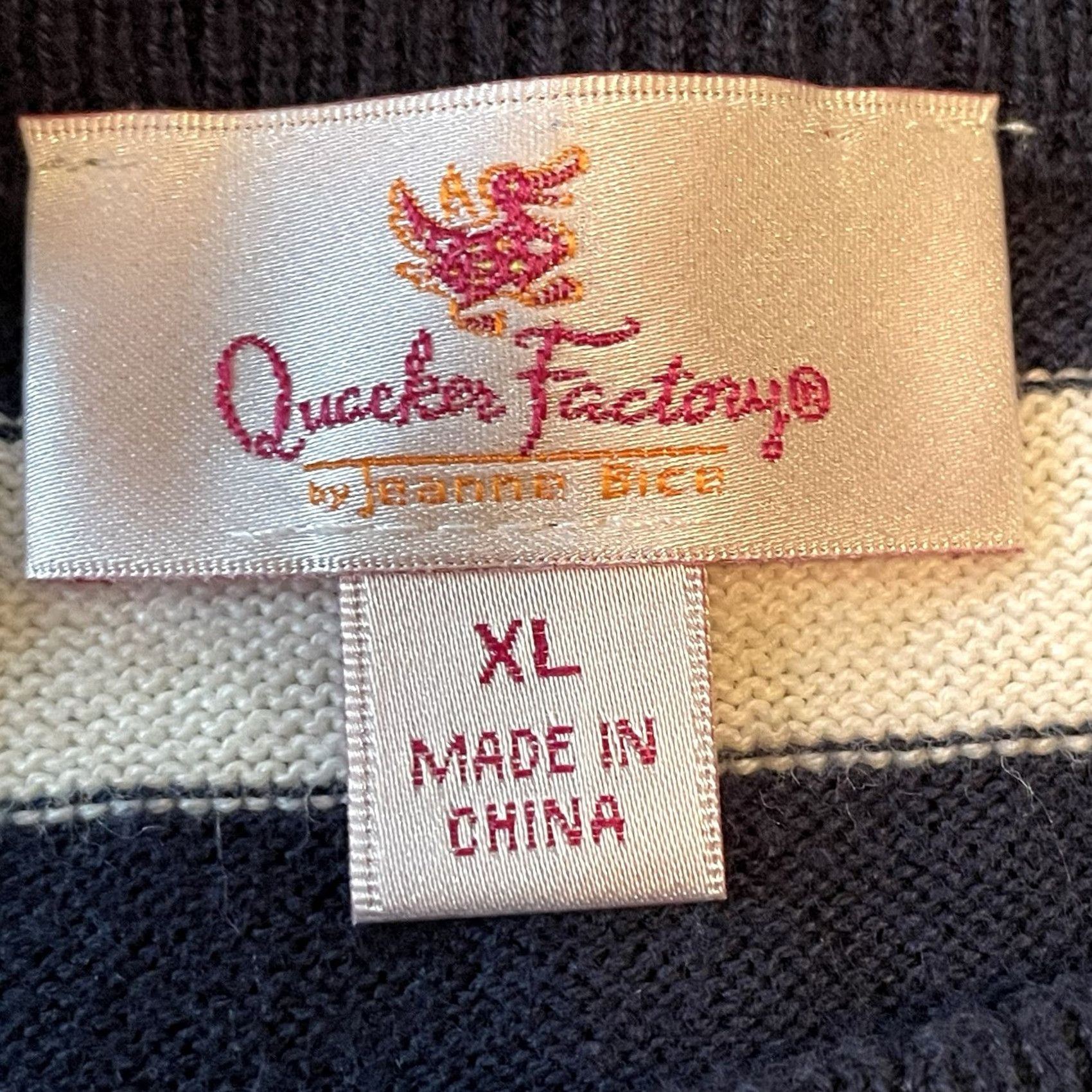 Quacker Factory VINTAGE Quacker Factory Sweater Shirt Womens XL Blue Striped Sailor Nautical Sequin Everyday Pullover Size XL / US 12-14 / IT 48-50 - 5 Thumbnail