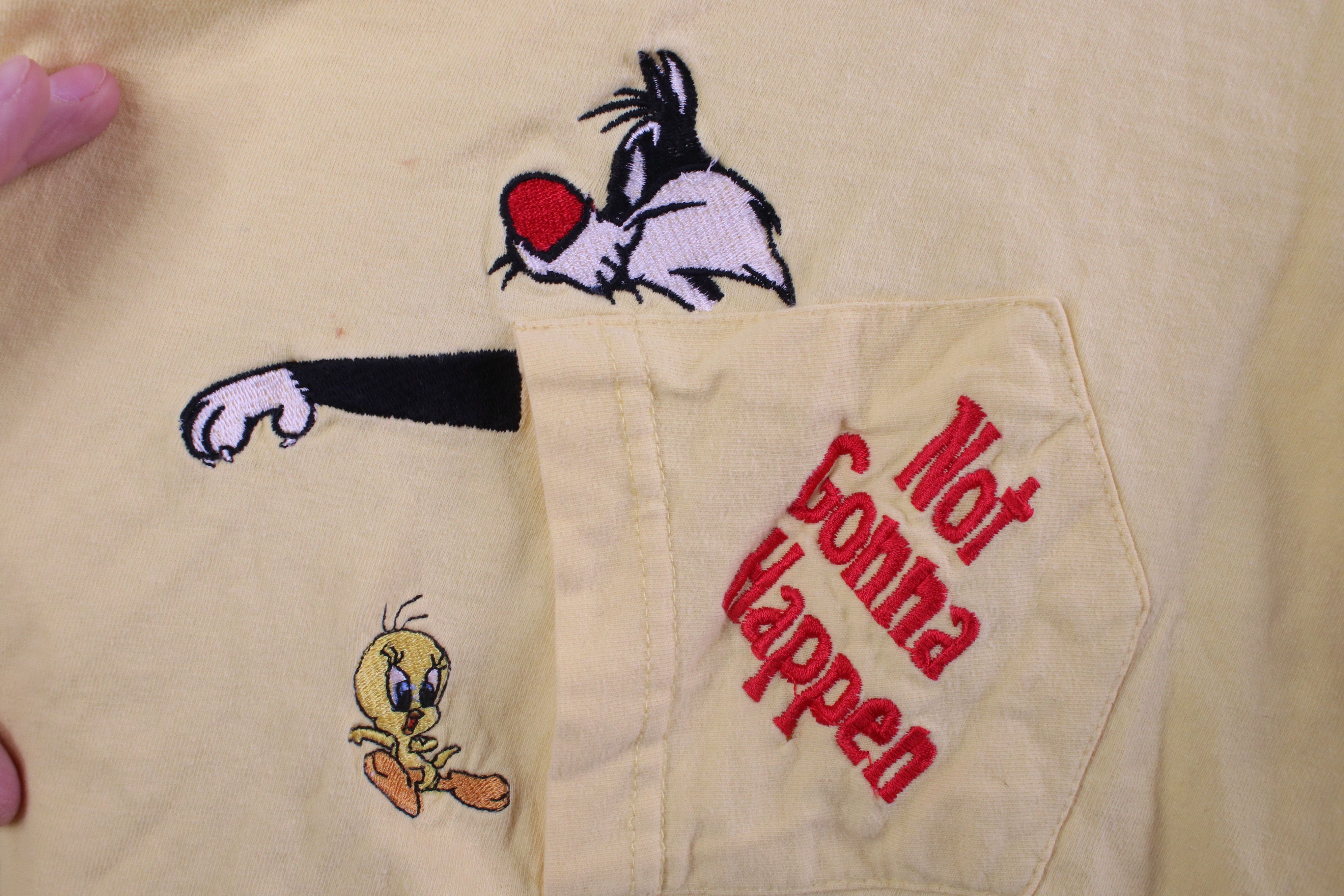 Vintage Vintage Y2K 2001 Looney Tunes Sylvester Tweety Bird T-Shirt Size 3XL / US 20-22 - 4 Thumbnail